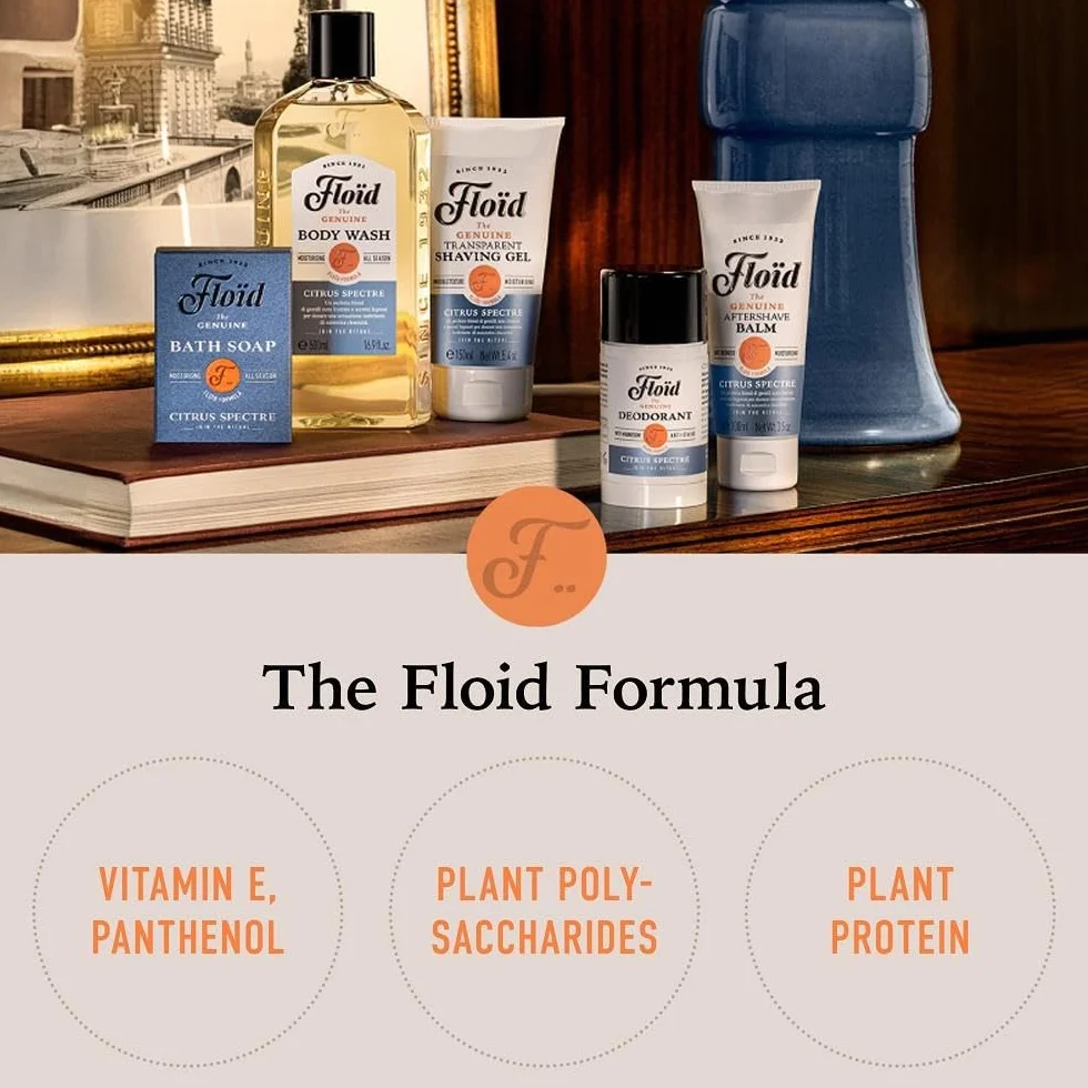 Floïd Vetyver Splash (100 ml), balsam po goleniu z alantoiną, gliceryną i ekstraktem z aloesu, nawilża, chroni i regeneruje skórę, kojący po goleniu