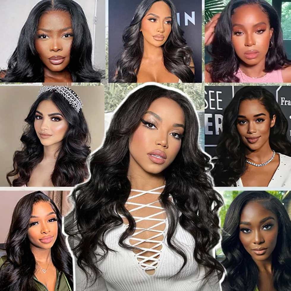 Wear and Go Glueless Wigs Human Hair 4x4 HD Lace Front Pre Cut Body Wave Natural Hairline 180 Density 14 inch