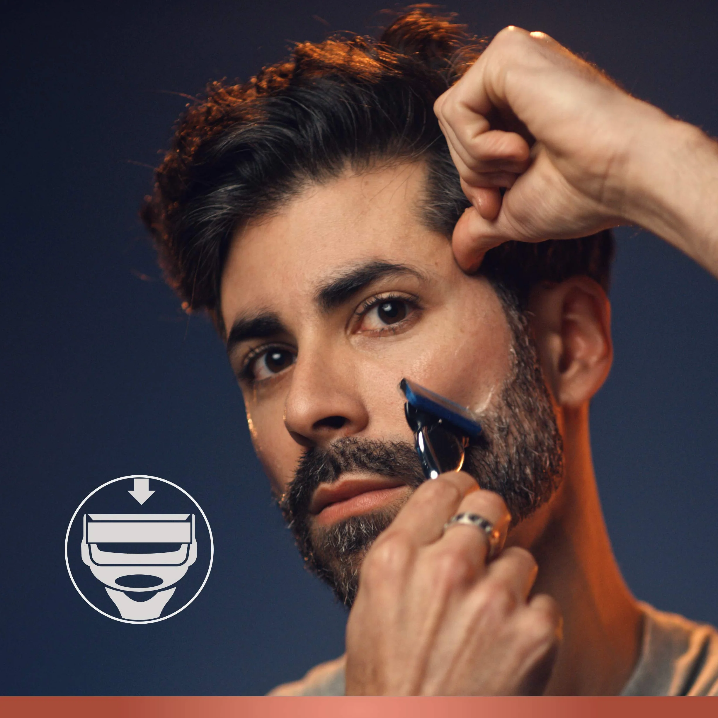 Gillette King C. Golarka męska z trymerem do precyzyjnego golenia, granatowa