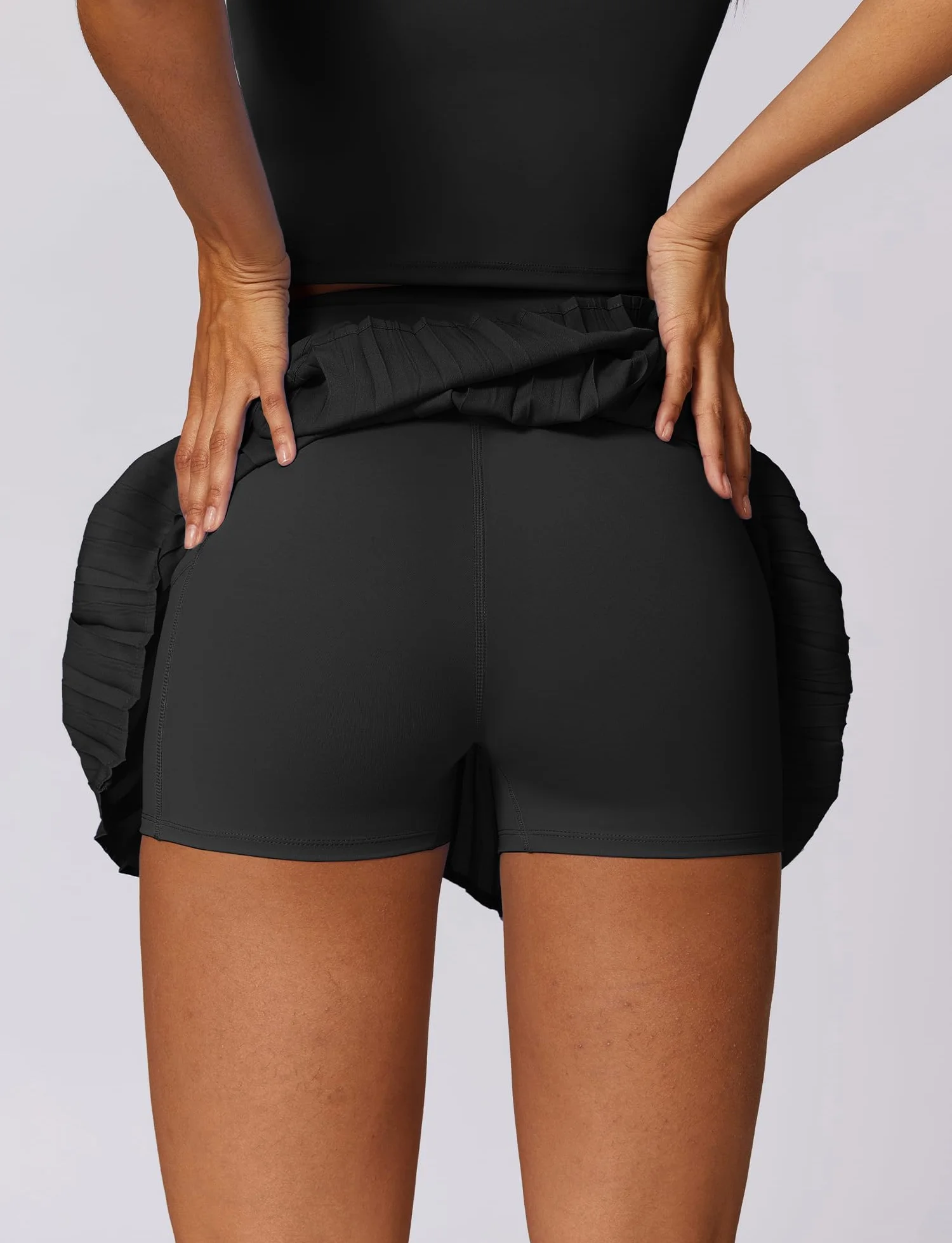 FEOYA Damska spódnica tenisowa spódnica golfowa ze spodniami wewnętrznymi, spódnica sportowa, wysoka talia, plisowana spódnica Skort, spódnica, spodnie treningowe, do biegania