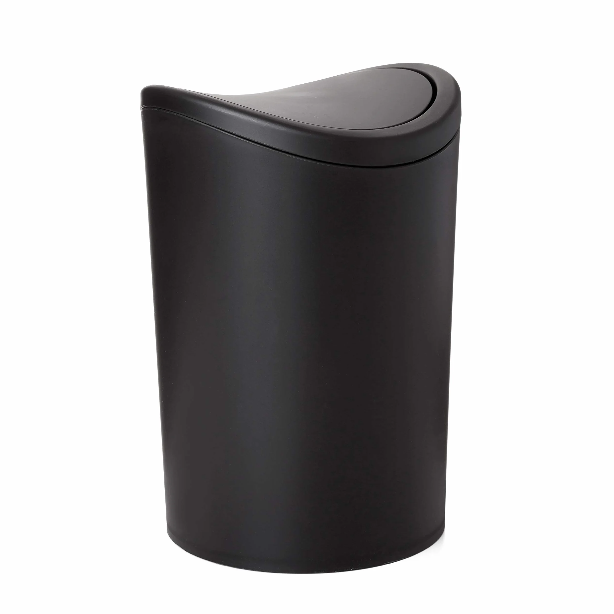 TATAY Papelera Baño con Tapa Basculante, 6 l de Capacidad, de Polipropileno, Libre de BPA, Color Negro, Medidas 19 x 19 x 28 cm
