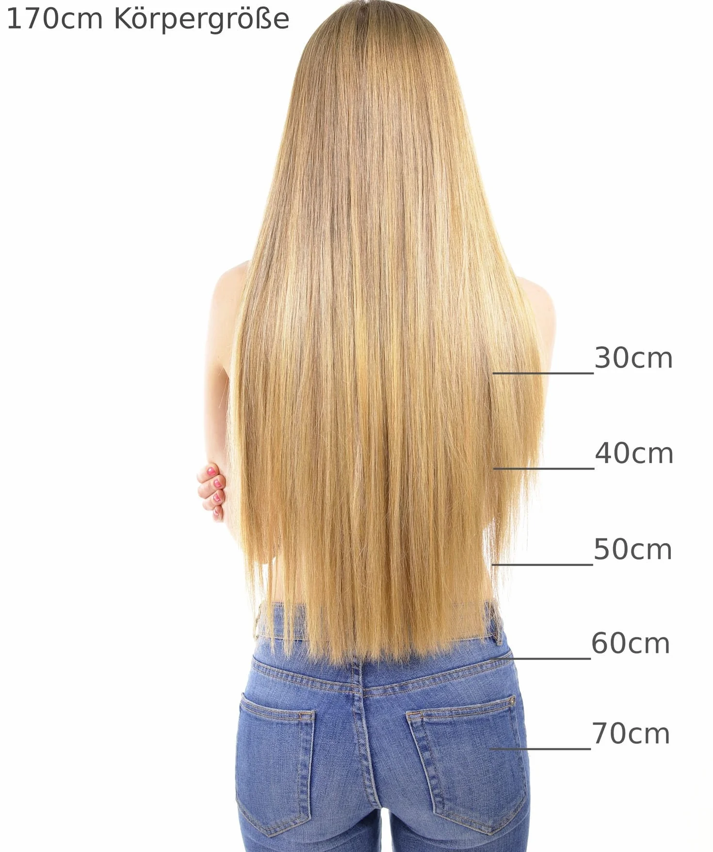 hair2heart Dopinki do włosów z prawdziwych włosów, gładkie - 25 pasemek 0,5 g 30 cm #10/1 jasny blond popielaty