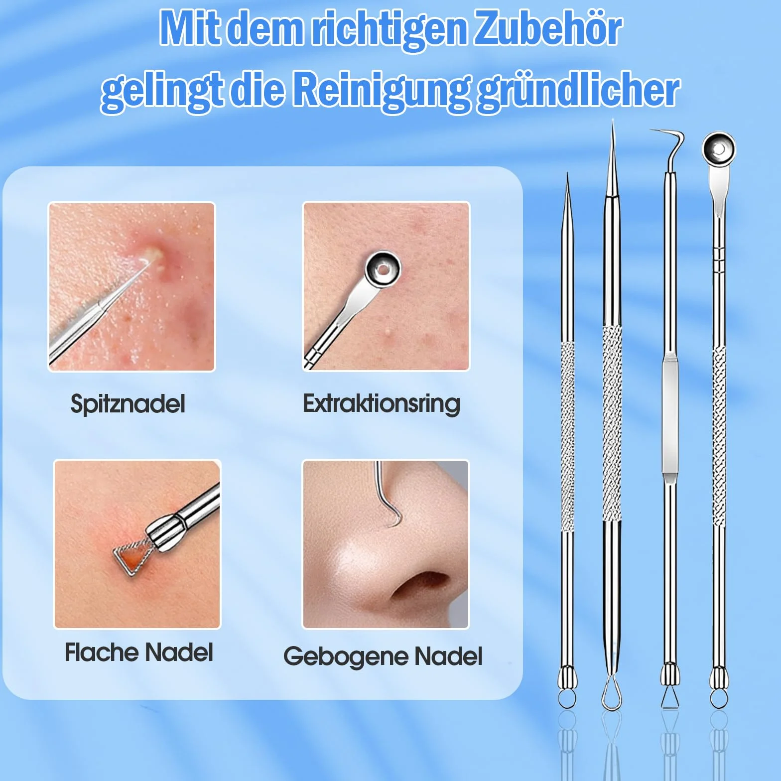 Ultrasonic Skin Scrubber Pore Cleaner z 4 trybami pracy i czerwonym niebieskim światłem