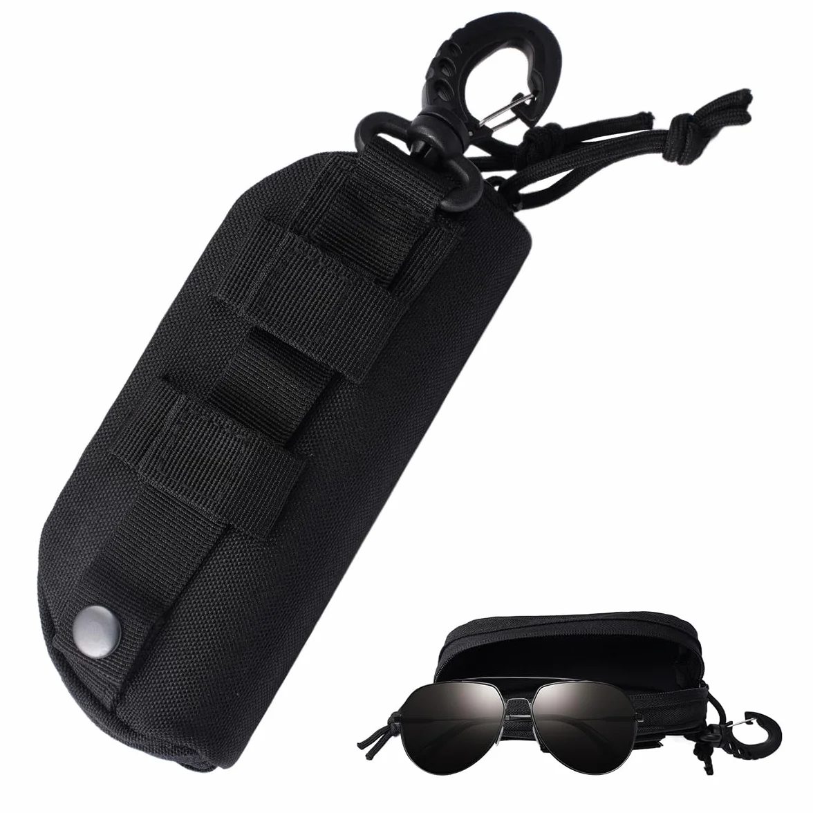 Taktyczne etui na okulary MOLLE, 17 X 6,98 X 6 cm, outdoorowe, twarde, przenośne etui na okulary przeciwsłoneczne, outdoorowe, trwałe, taktyczne etui na okulary przeciwsłoneczne, wodoodporne etui na