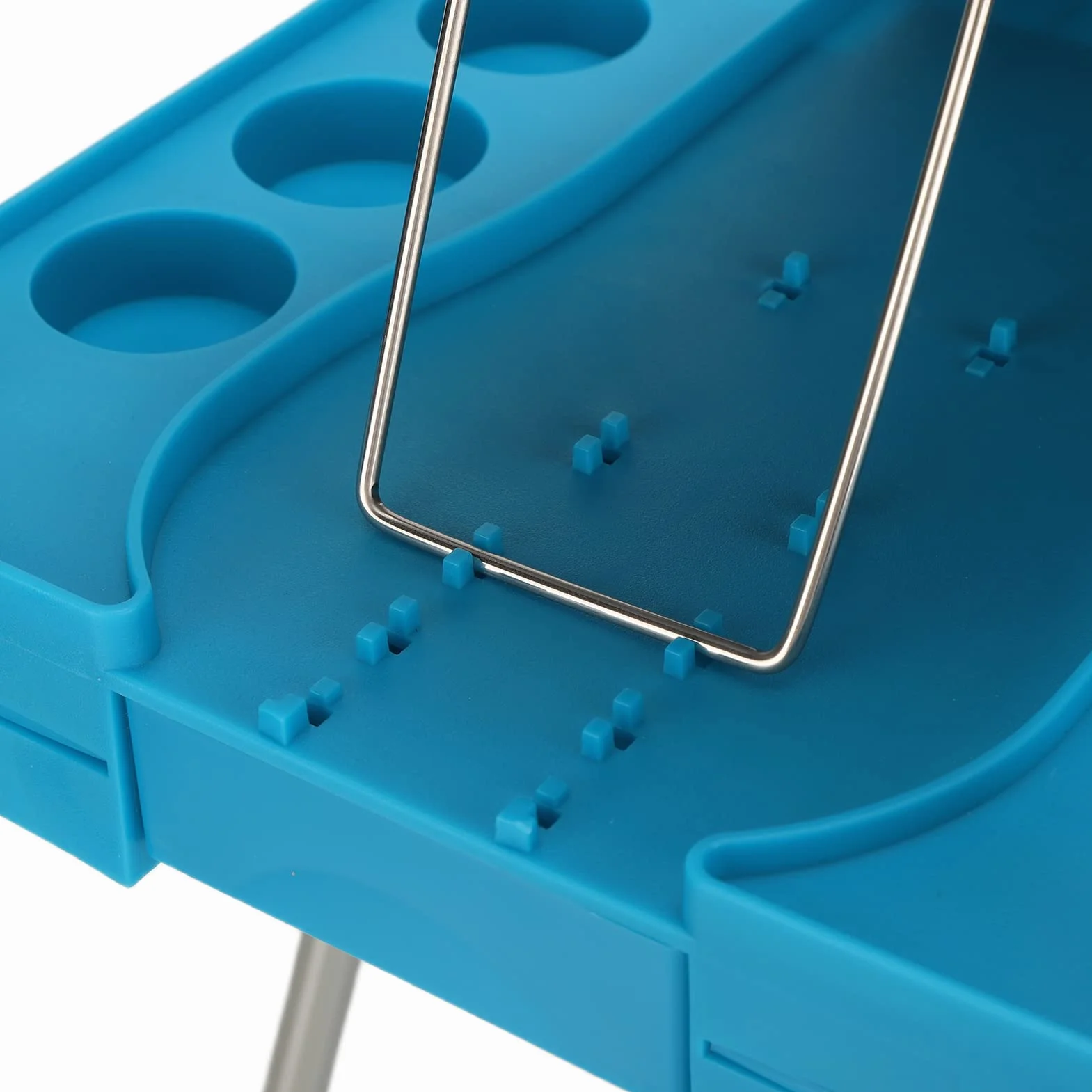 Pedicure Podnóżek, Pedicure Stojak Składany Profesjonalny Regulowany Niezawodna Solidna Stabilna z LED Lupa Wentylator Suszący do Salonu Paznokci dla Domu