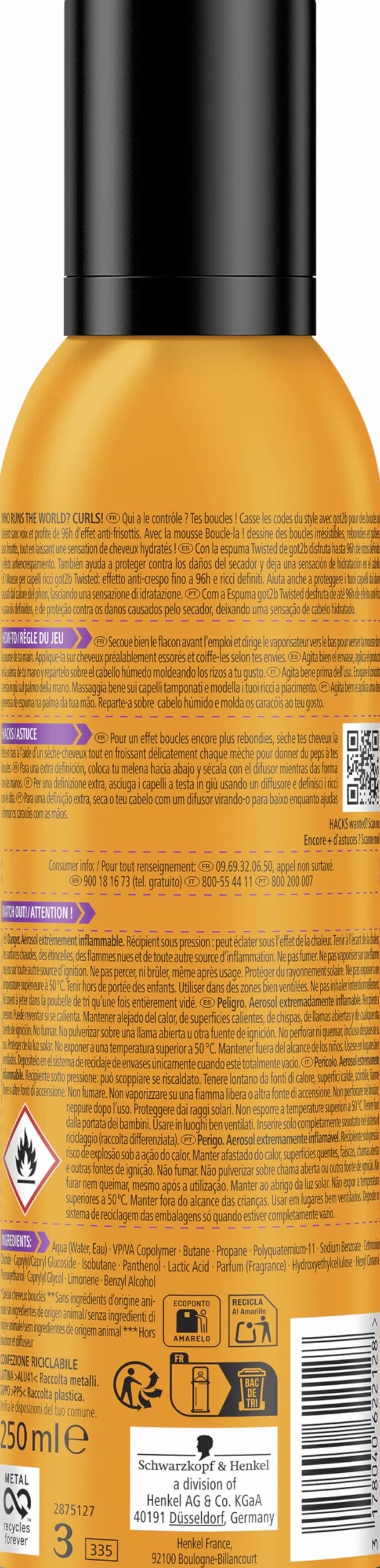 Got2B Twisted Boucle-La Pianka do Włosów, 250 ml
