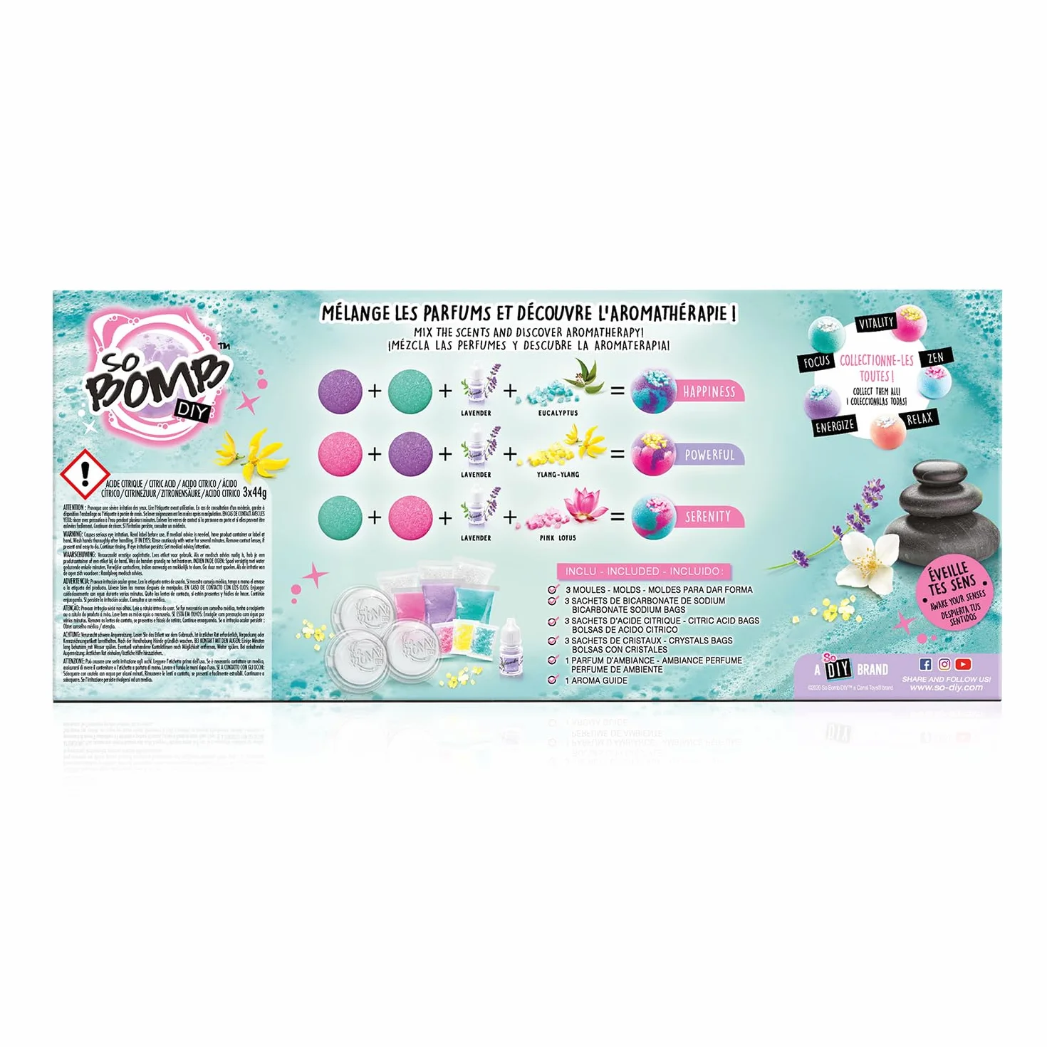 Canal Toys - Tak Bomb DIY-Zestaw do tworzenia 3 musujących kulek do kąpieli - Aromaterapia Bath 3 Pack-BBD 039, Wielokolorowy