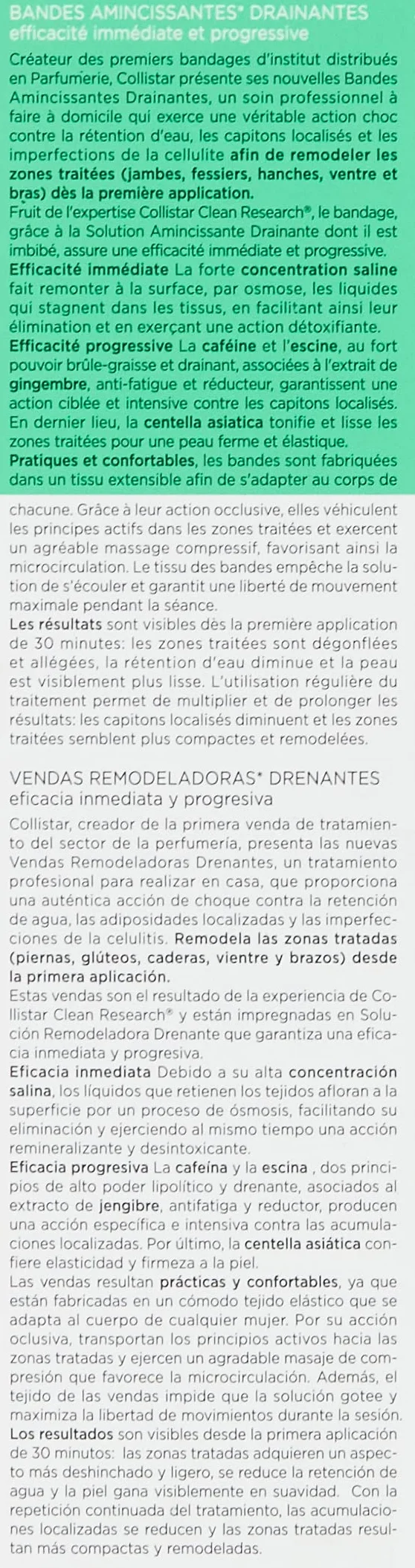 Collistar Bende Snellenti Drenanti Efficacia Immediata E Progressiva - 2 Trattamenti