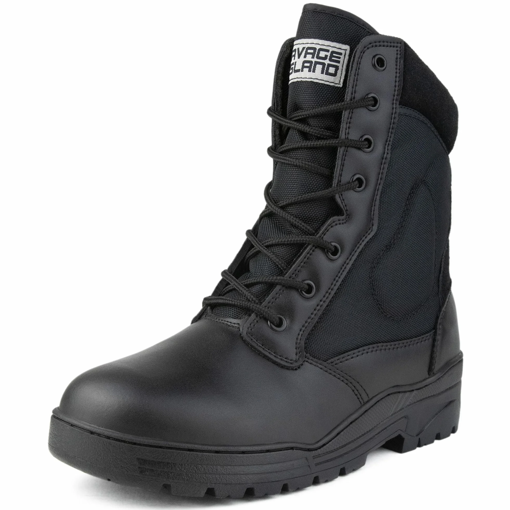 Savage Island Black Pro Czarne skórzane buty bojowe, patrolowe