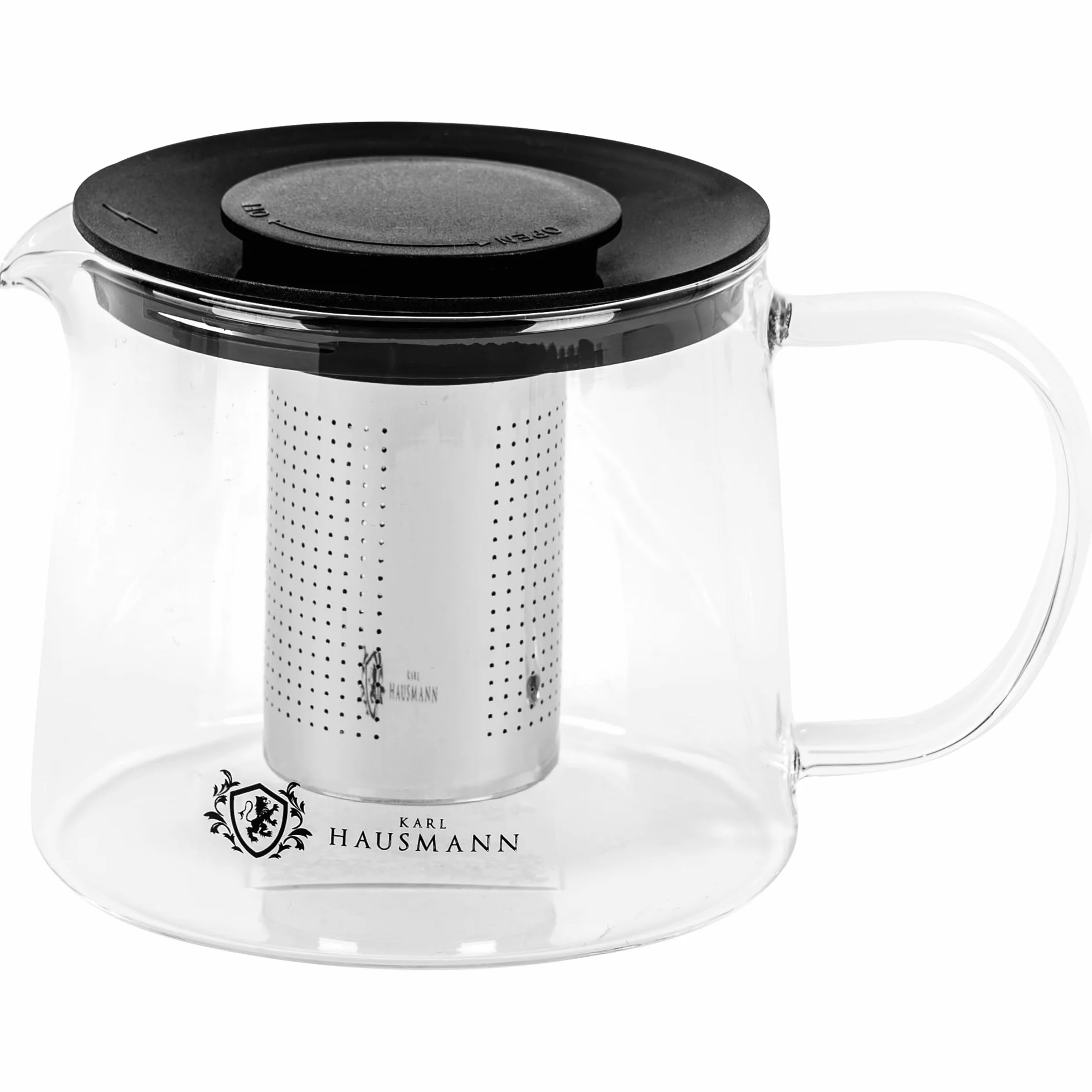 KARL HAUSMANN Dzbanek Szklany 1.5L z Zaparzaczem - Dzbanek na Kuchenkę (gaz, ceramiczna, elektryczna) | Zaparzanie Bezpośrednie, bez Kapania, Zmywarka