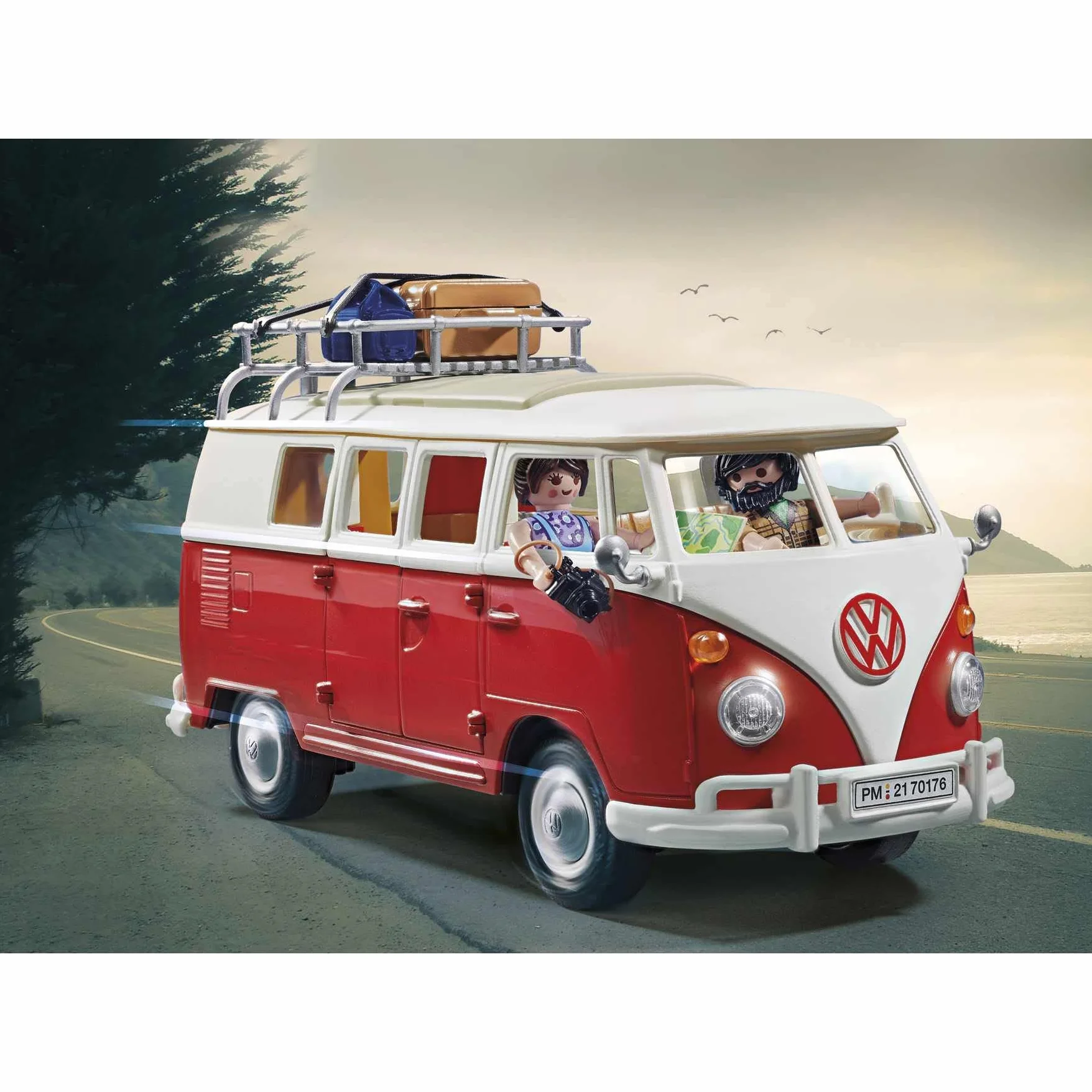 PLAYMOBIL Volkswagen 70176 T1 Camping Bus, do kolekcjonowania i zabawy dla dzieci od 5 lat