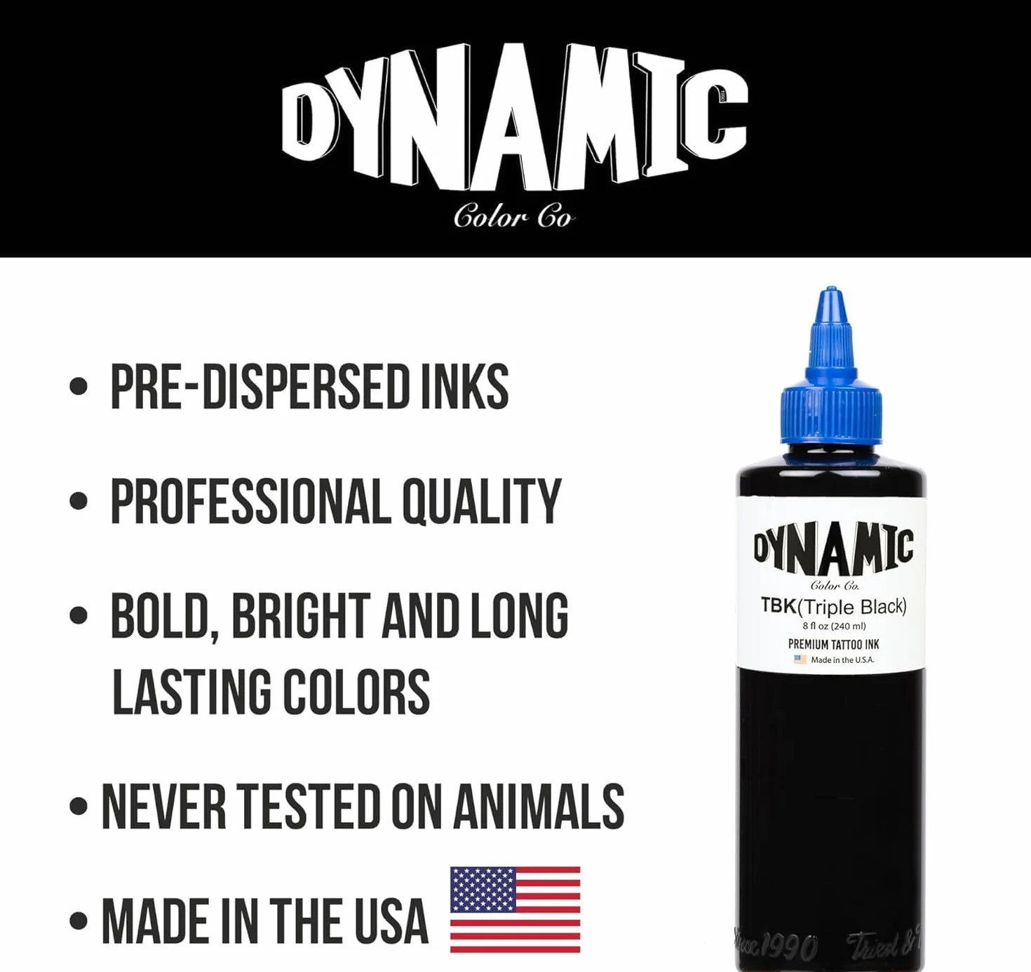 Dynamic Ink TBK Triple Black Tusz do tatuażu 240 ml Czarny