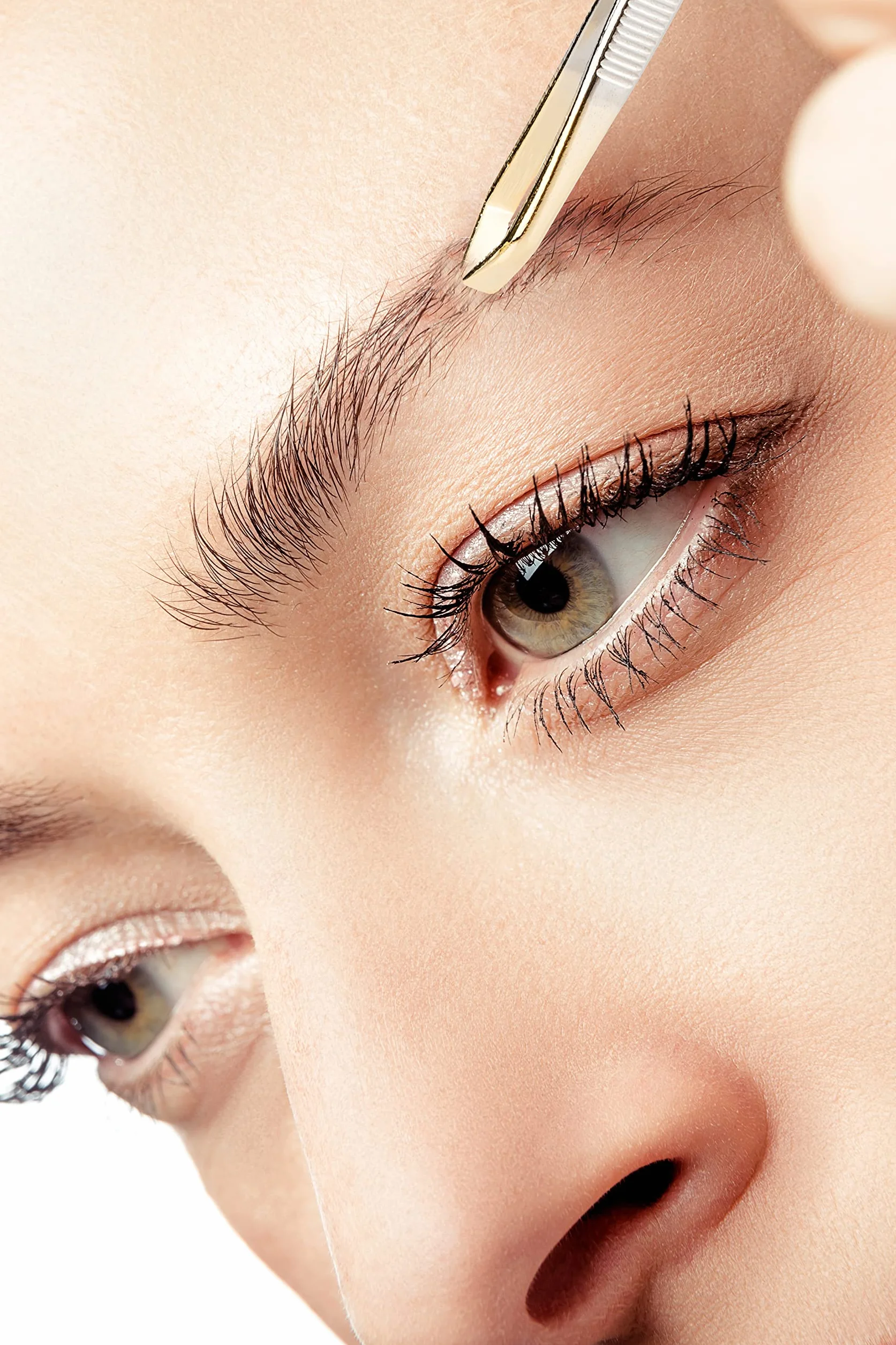 REMOS pęseta z zakrzywioną, prostą i pozłacaną końcówką 8 cm