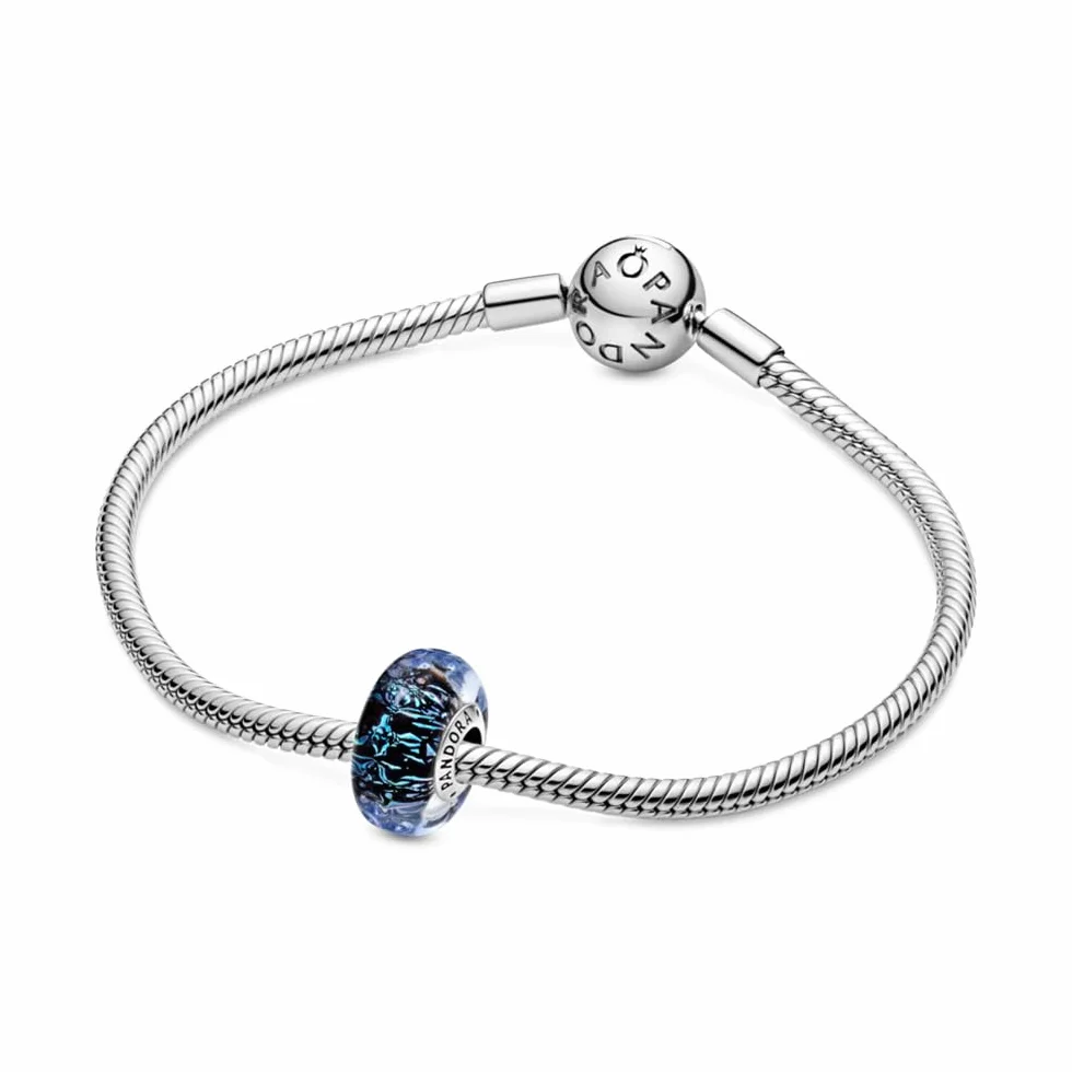 PANDORA Welliges dunkelblaues Ozean Murano-Glas Charm