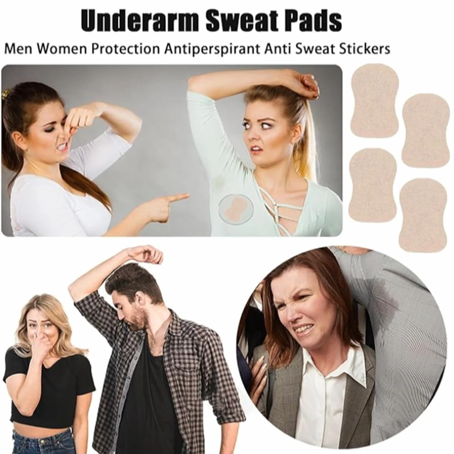 Wk?adki przeciwpotowe pod pachami Niewidoczne, Wk?adki przeciwpotowe pod pachami dla kobiet,Efektywne 5 sztuk podpasek przeciwpotowych | Sweat Guard Soft redukuje nieprzyjemny zapach,