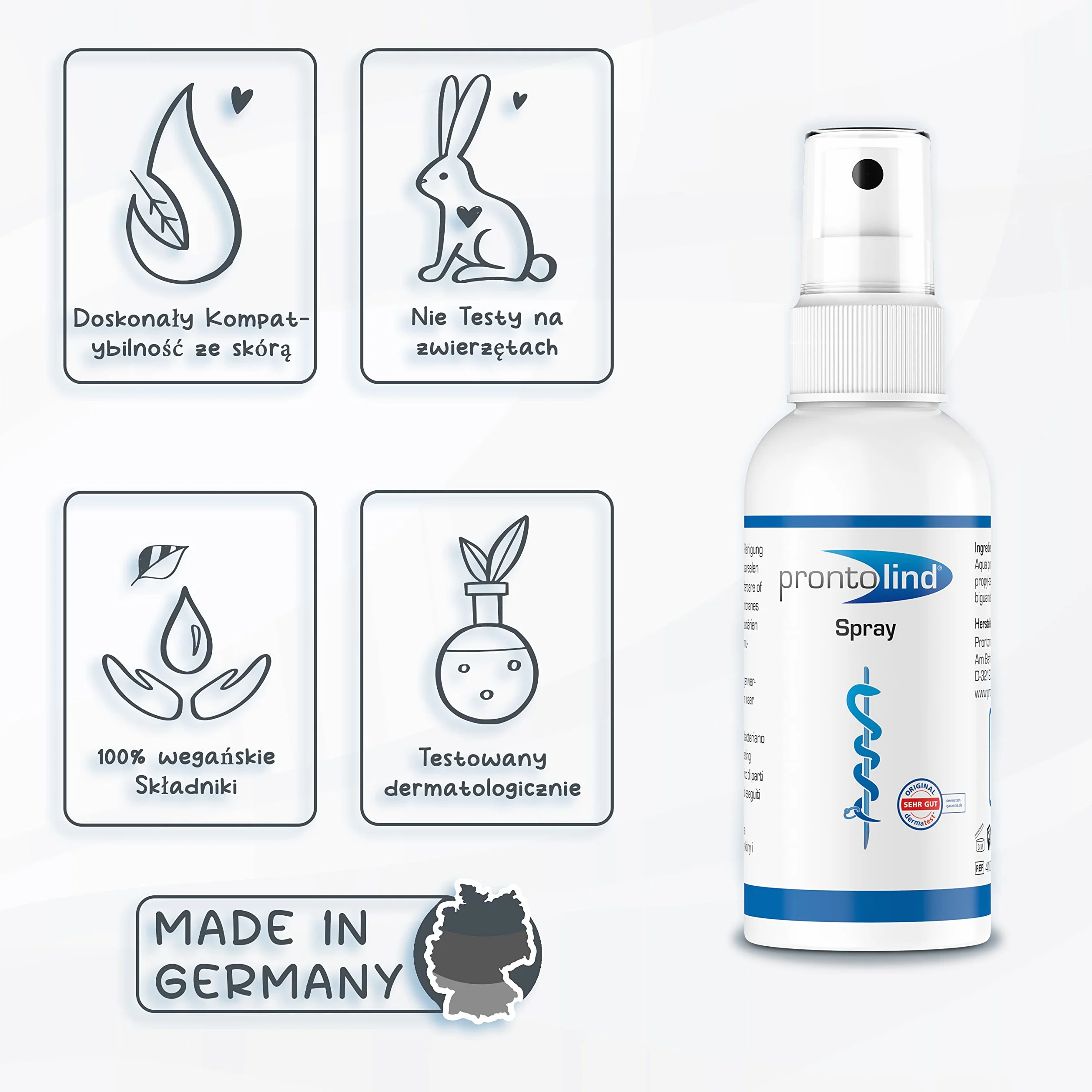 Prontolind Spray 75ml - Do antybakteryjnego czyszczenia i pielęgnacji piercingu, tuneli, zatyczek i modyfikacji ciała - Polecany przez wiodące studia piercingu!
