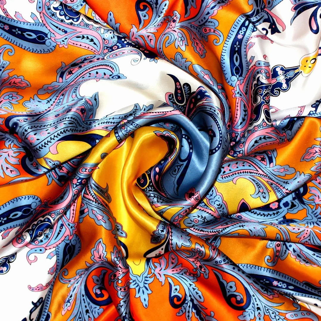 Lorenzo Cana Luksusowa damska chusta jedwabna, misternie zadrukowana, 100% jedwab, 90 cm x 90 cm, harmonijne kolory, chusta damska, szal 89023