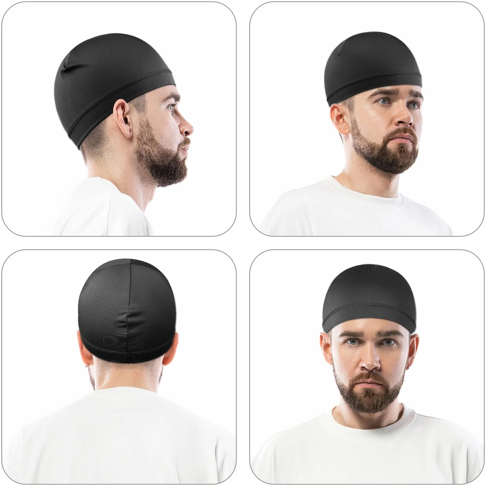 WY LIGHTING LEVEL 3 szt. czapki z czaszką miękkie lekkie czapki typu beanie odprowadzające wilgoć rozciągliwa oddychająca wkładka do kasku dla mężczyzn