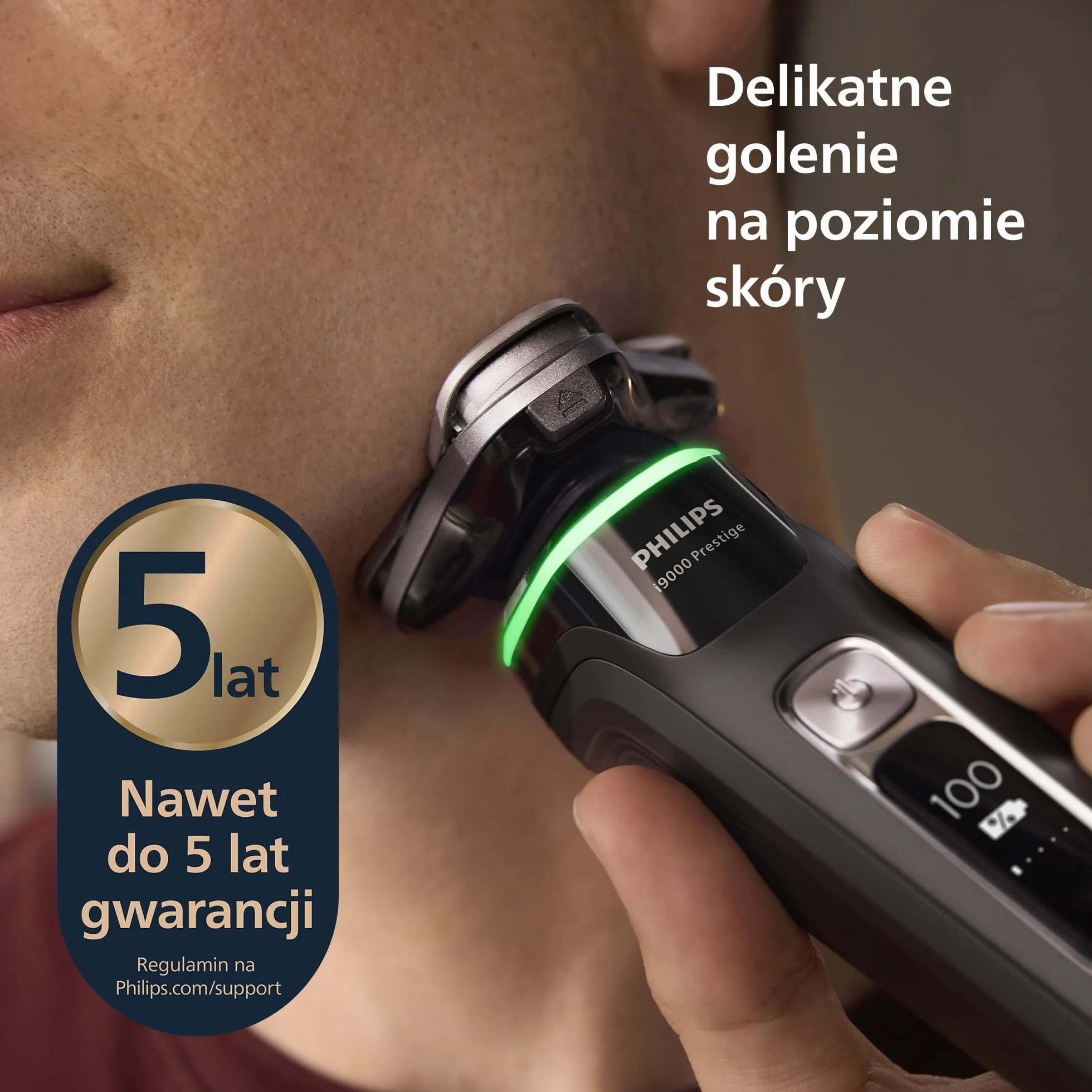 Philips Shaver i9000 Prestige, golarka elektryczna z technologią Skin IQ, System Triple Lift & Cut, SteelPrecision 360º, Model XP9207/30