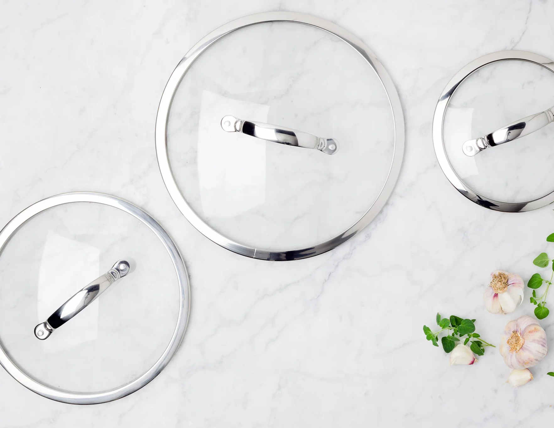GreenPan Glass Lid with Metal Handle, Stainless Steel Rim - Fits 26 cm Pots & Pans - Transparent