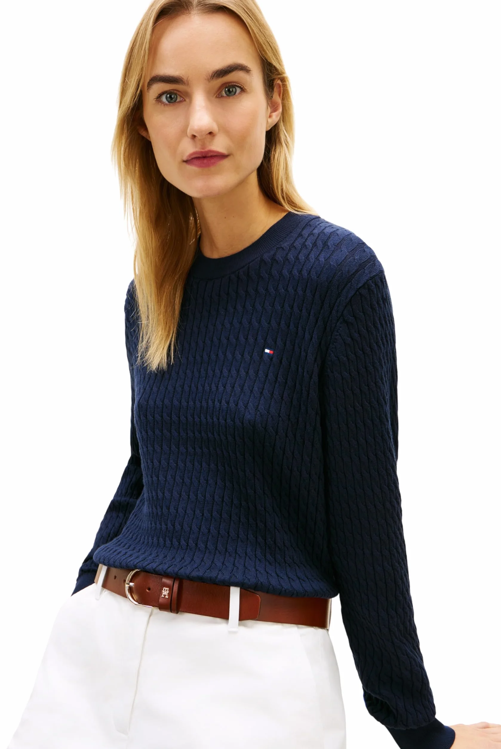 Tommy Hilfiger Sweter damski, Niebieski (Dark Night Navy), XXS