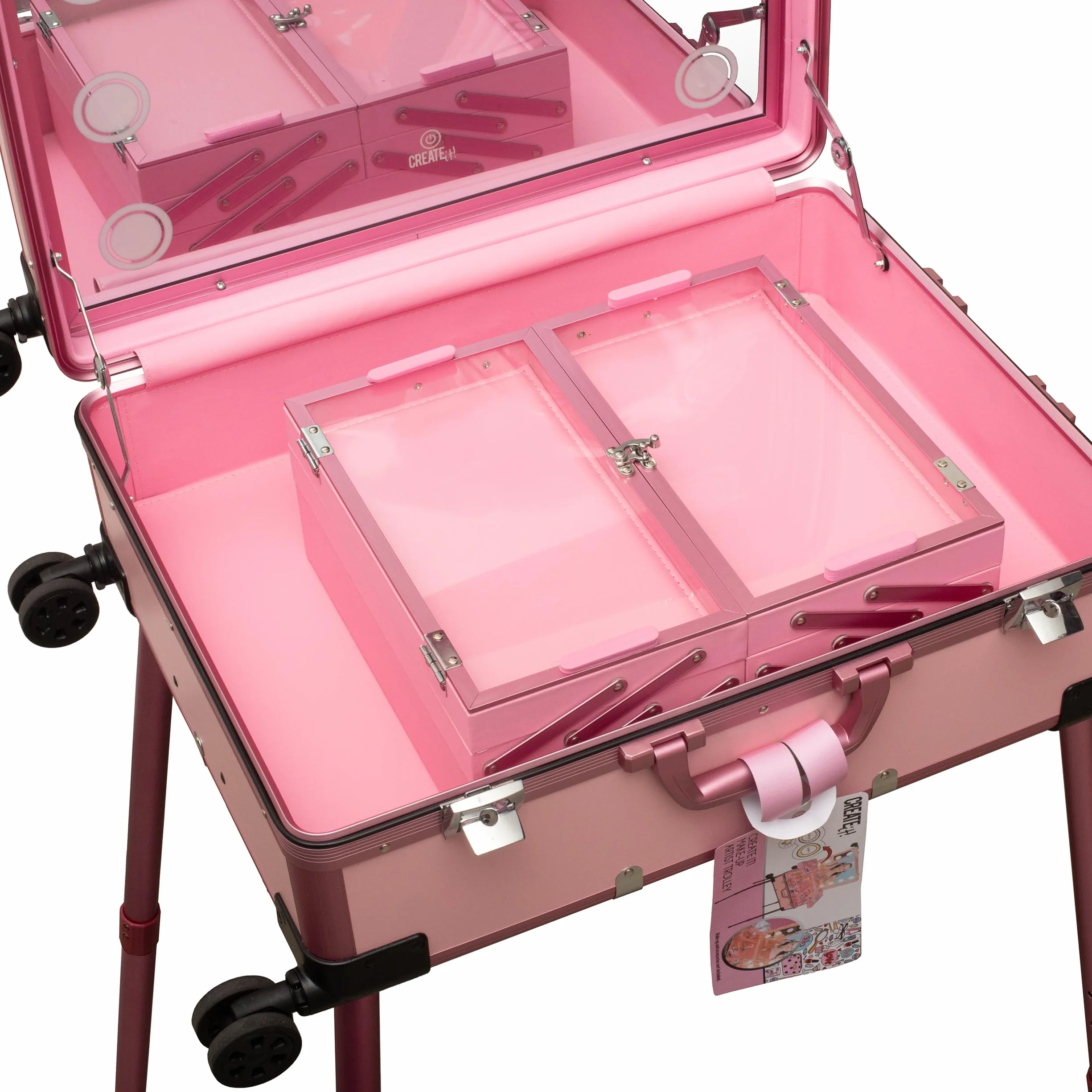 Create It! – 84536 - Makeup Artist Trolley, Rosa, Nowoczesny
