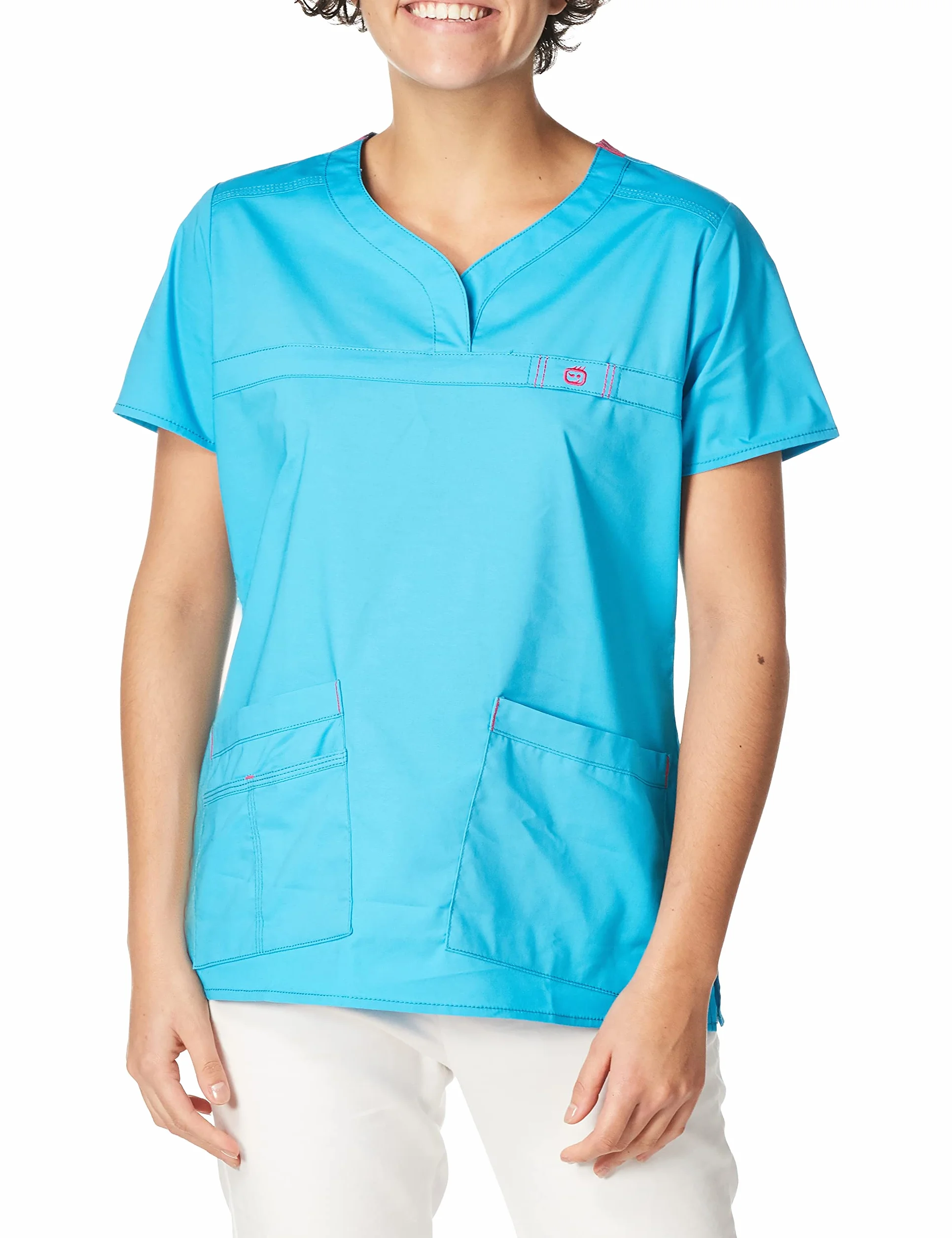 WonderWink Topy damskie, Aqua, L, Woda, L
