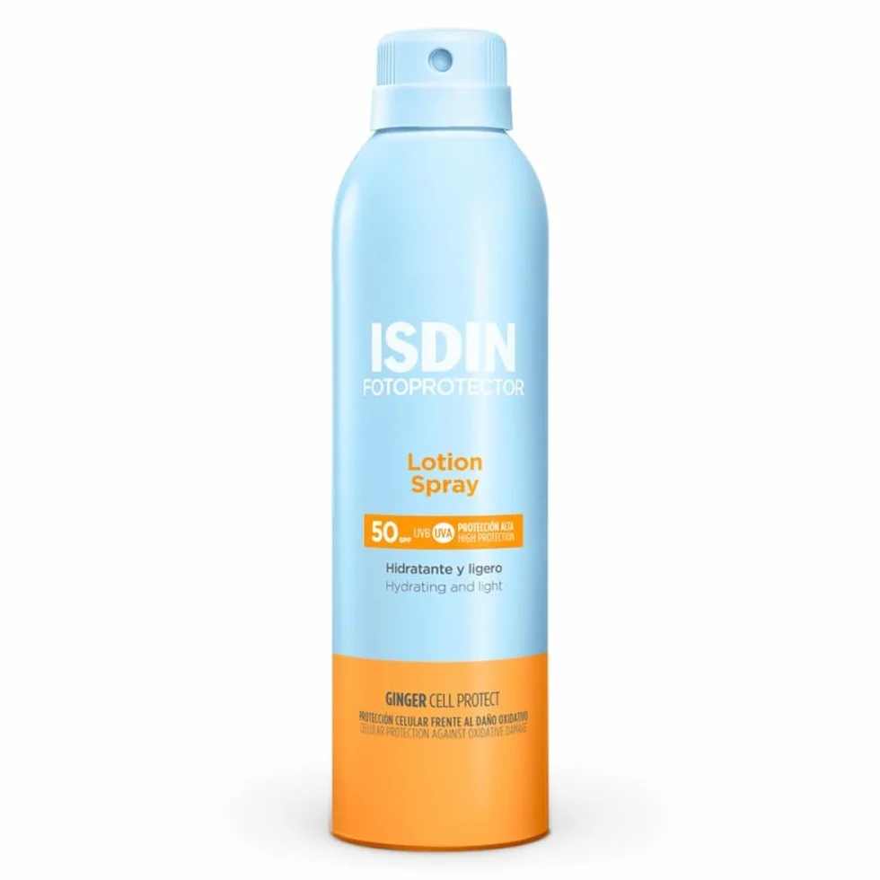 ISDIN Fotoprotector Lotion Spray LSF50 (250 ml) | ochrona dla skóry normalnej i suchej, która potrzebuje dodatkowej porcji wilgoci