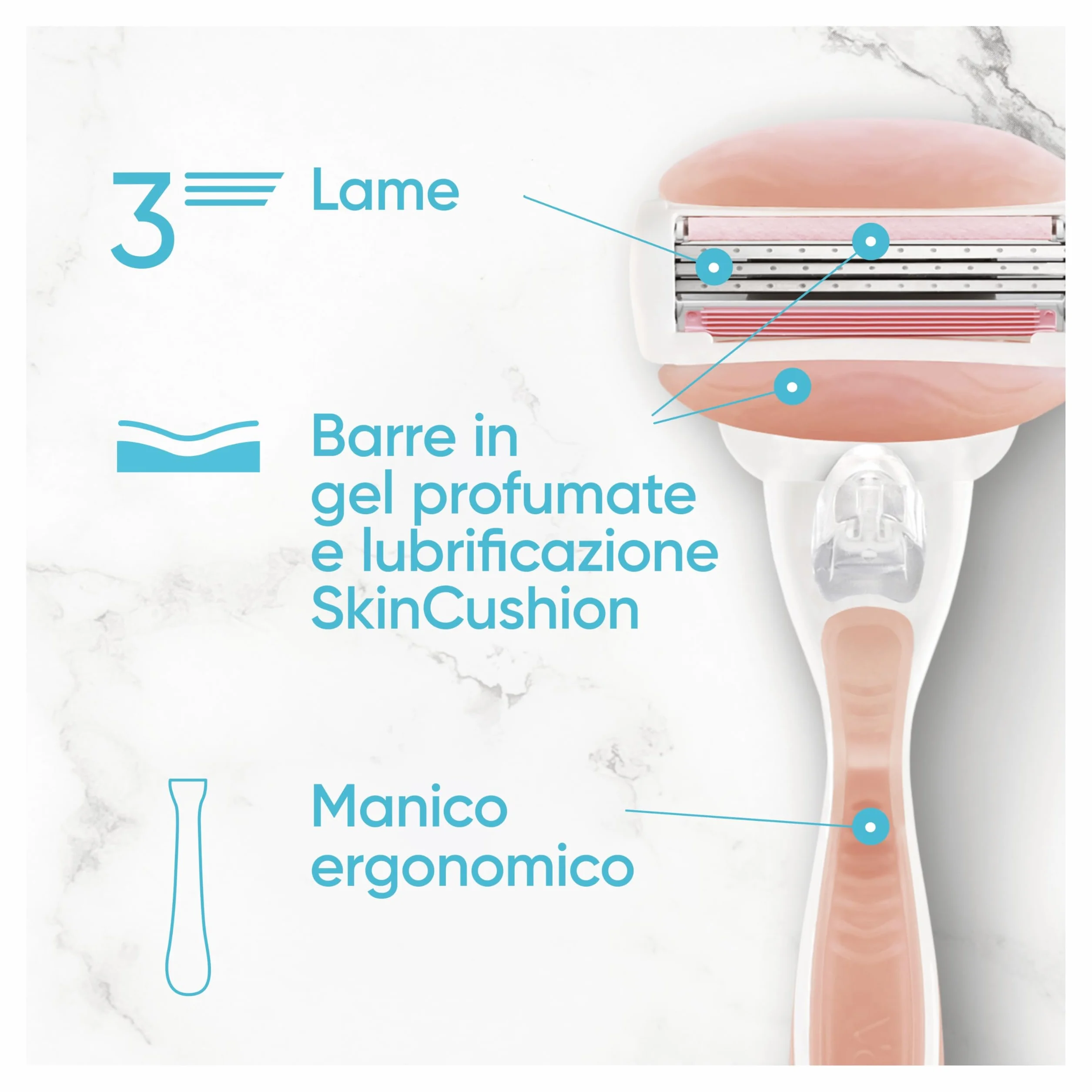 Gillette Venus Golarka damska Comfortglide Spa Breeze 3 Ostrza, 1 Uchwyt + 6 Lamette
