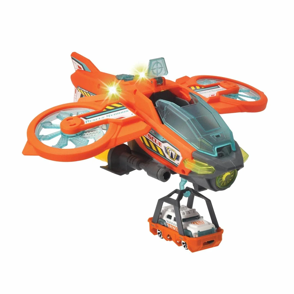 Dickie Toys - Zabawkowy helikopter Sky Patroller (35 cm) - samolot ratunkowy ze składanymi skrzydłami i funkcją natryskiwania wody, zabawka helikopter dla dzieci od 3 lat, wielokolorowy, 203794000