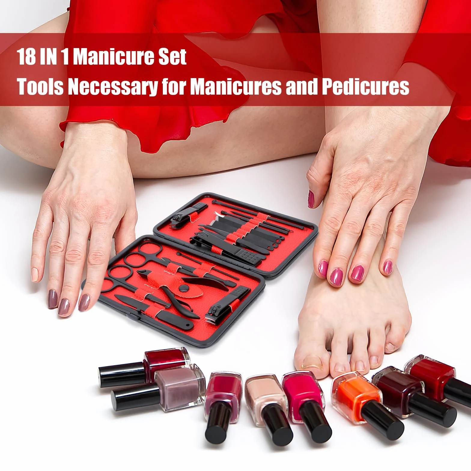 Zestaw do manicure, zestaw do pielęgnacji paznokci ze stali nierdzewnej, profesjonalny kątownik do wrastających paznokci, zestaw do pedicure i ściągacz do paznokci, gruba nożyczka do paznokci