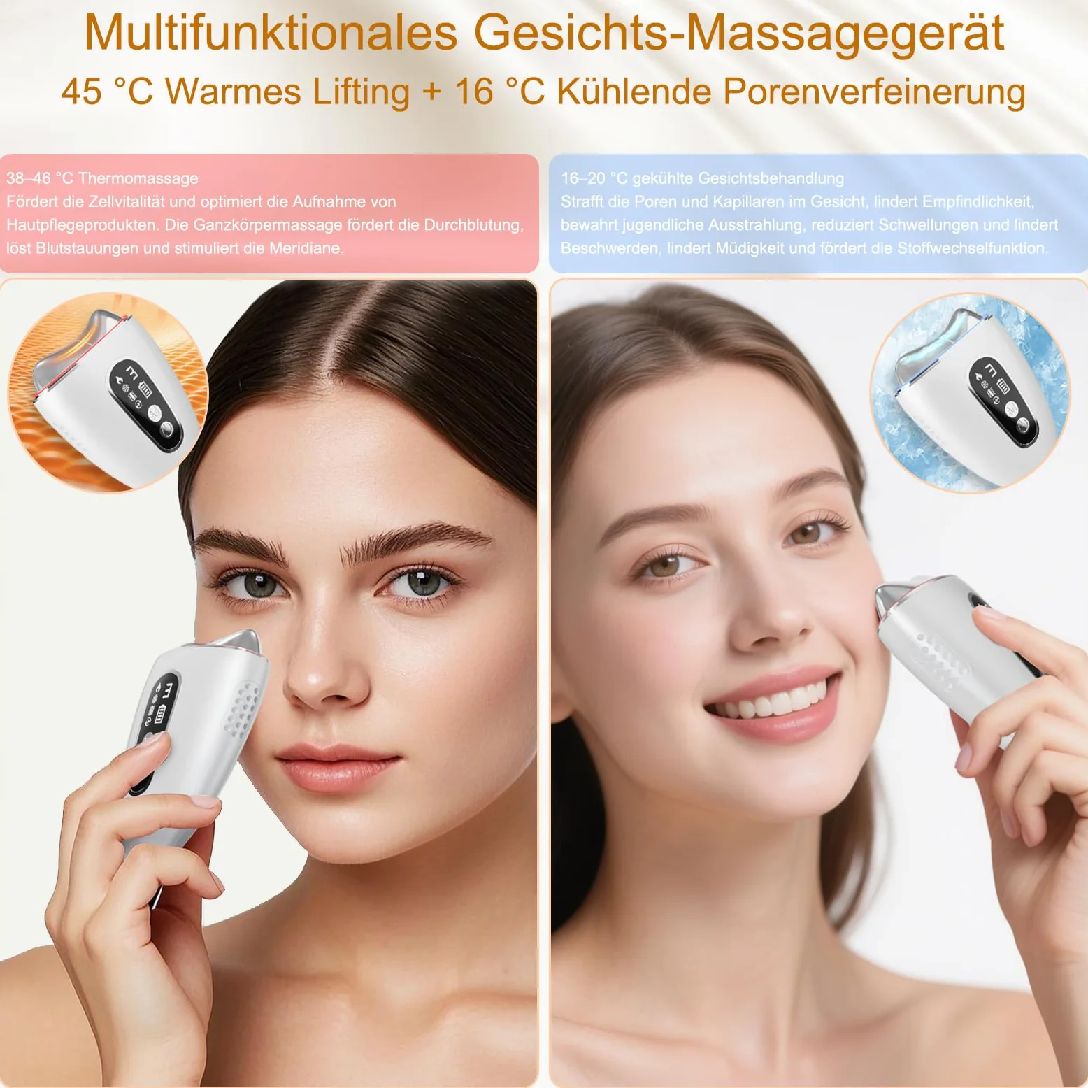DROMEZ Masażer do Twarzy 4w1, Elektryczny Gua Sha z EMS i Mikroprądami, Urządzenie Kosmetyczne Przeciwzmarszczkowe, Terapia Ciepłem 45°C i Zimnem, Lifting i Ujędrnianie Twarzy oraz Szyi
