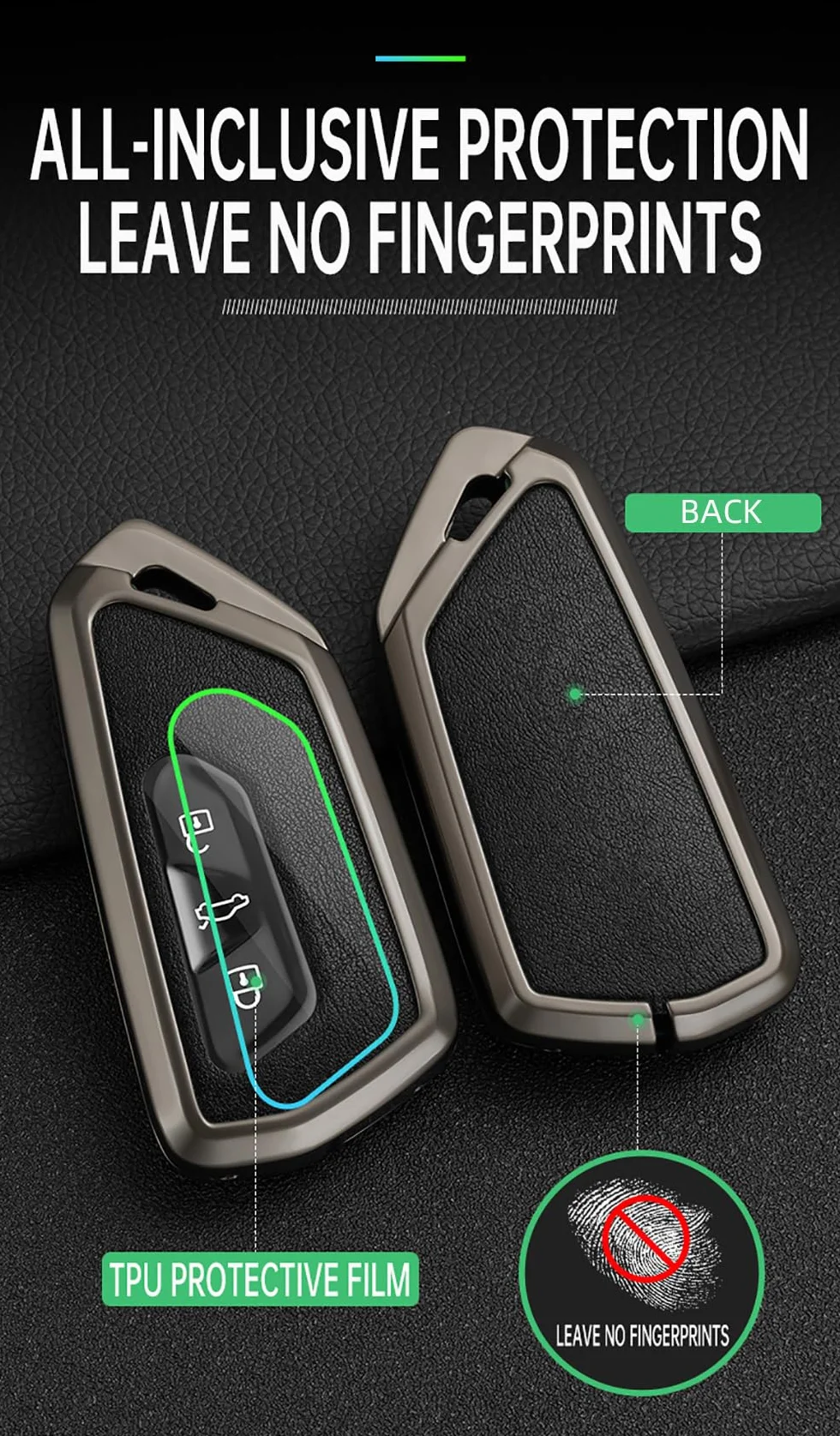 ontto Etui na kluczyki samochodowe, pasuje do Skoda Octavia A8 MK8, Seat, Leon, FR, MK4, Cupra, Formentor, do VW Golf 8 ID.6, etui na klucze, metalowe, z breloczkiem do kluczy