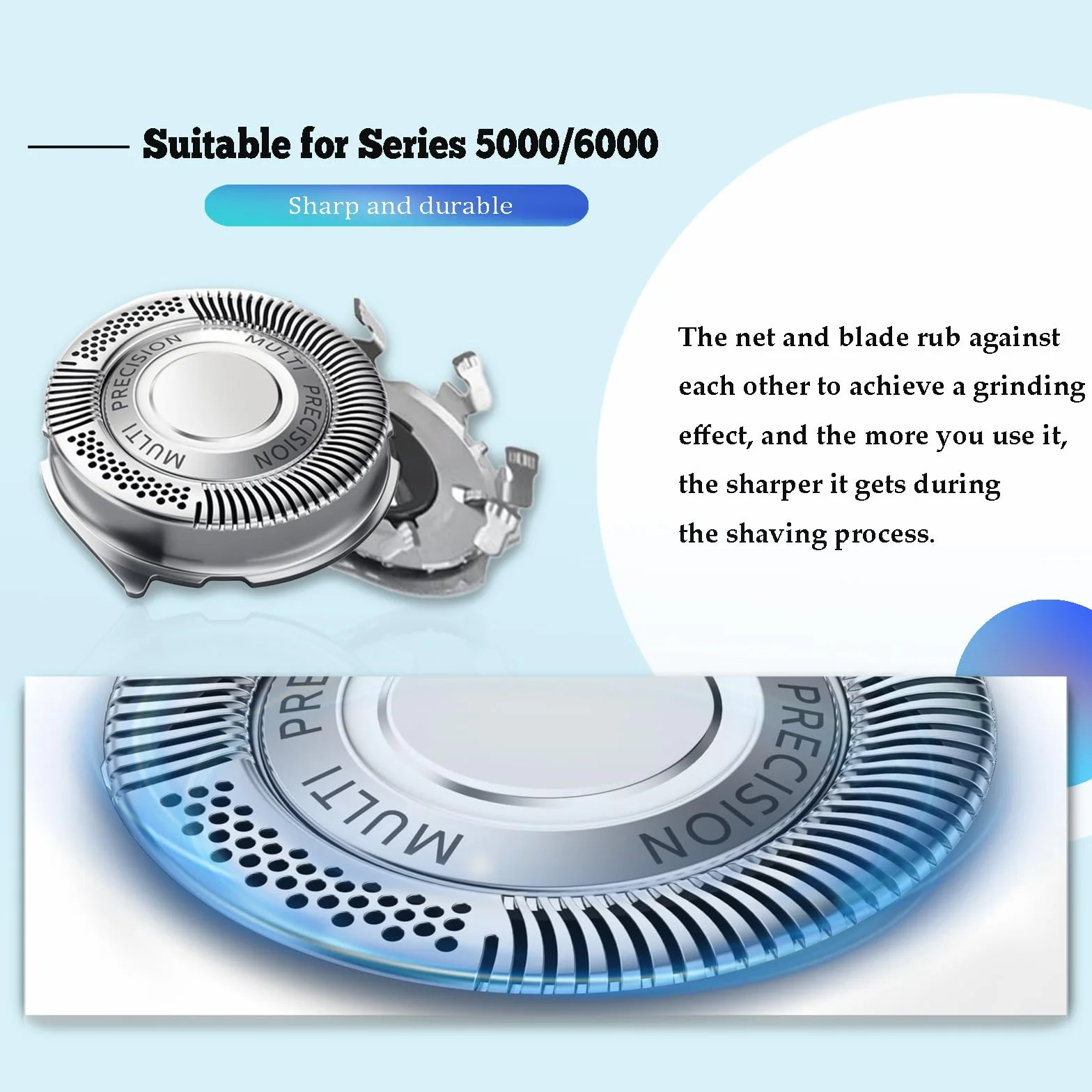 Philips Series 5000/6000 Wymienne głowice golące, okrągła skorupa