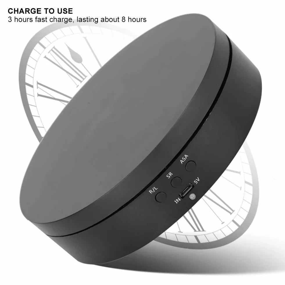 Elektryczny gramofon 360 stopni, 3-biegowy uchwyt ładujący 2-4KG uchwyt wyświetlacza dwukierunkowego obrotowego obrotowego gramofonu idealna platforma obrotowa do trójnika