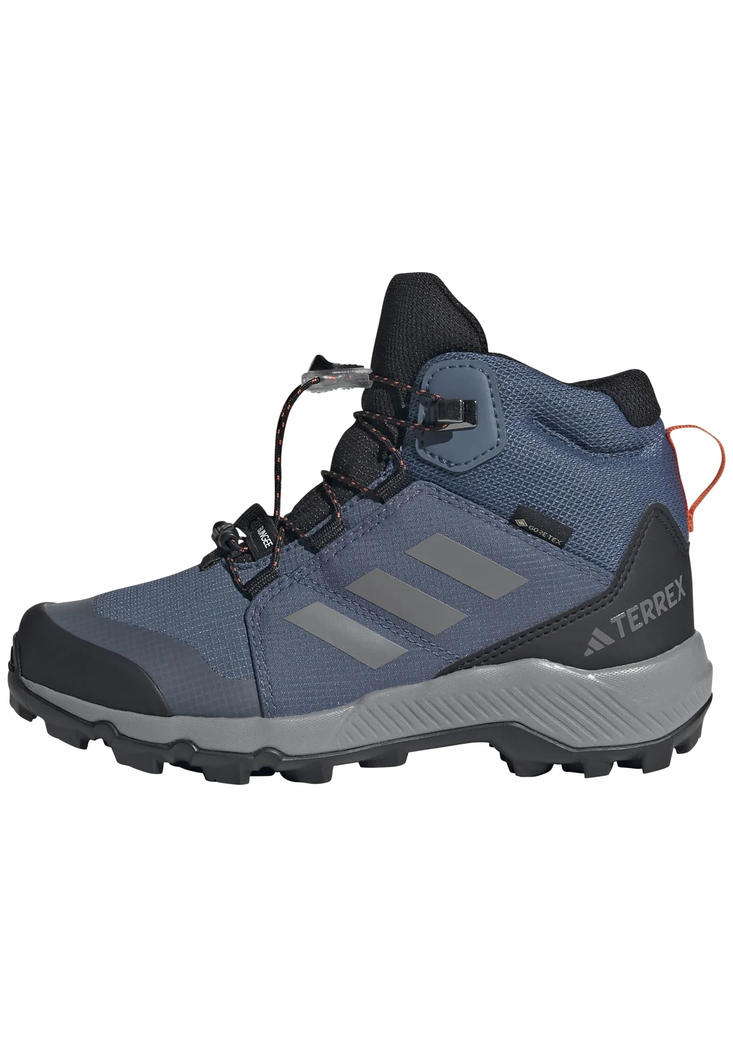 adidas Uniseks - dzieci Terrex Mid Gore-Tex Hiking Kids Shoes, Wonder Steel/Grey Three/Semi Impact Orange, 36 EU