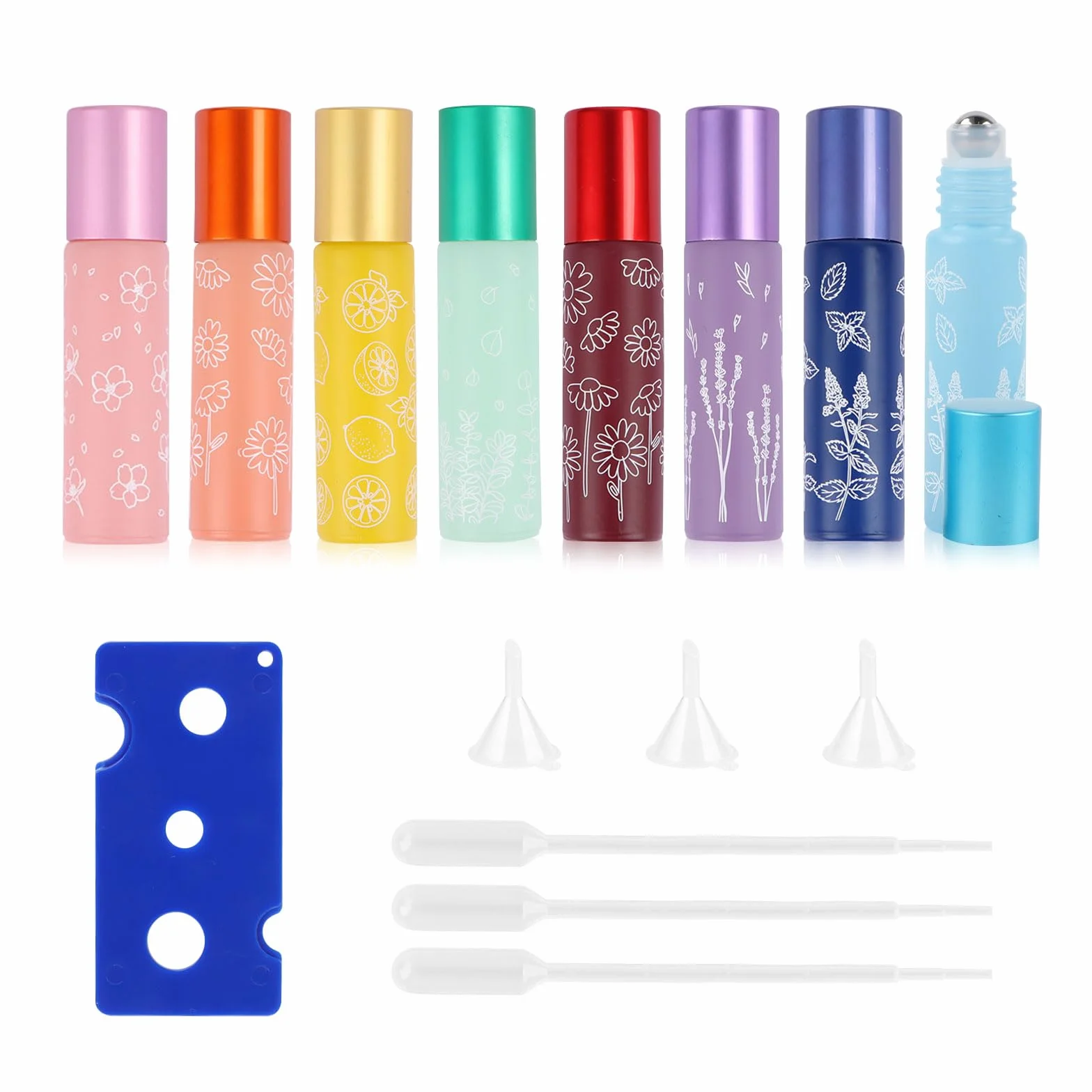 Butelki szklane 10 ml z kulkami ze stali nierdzewnej do olejków eterycznych