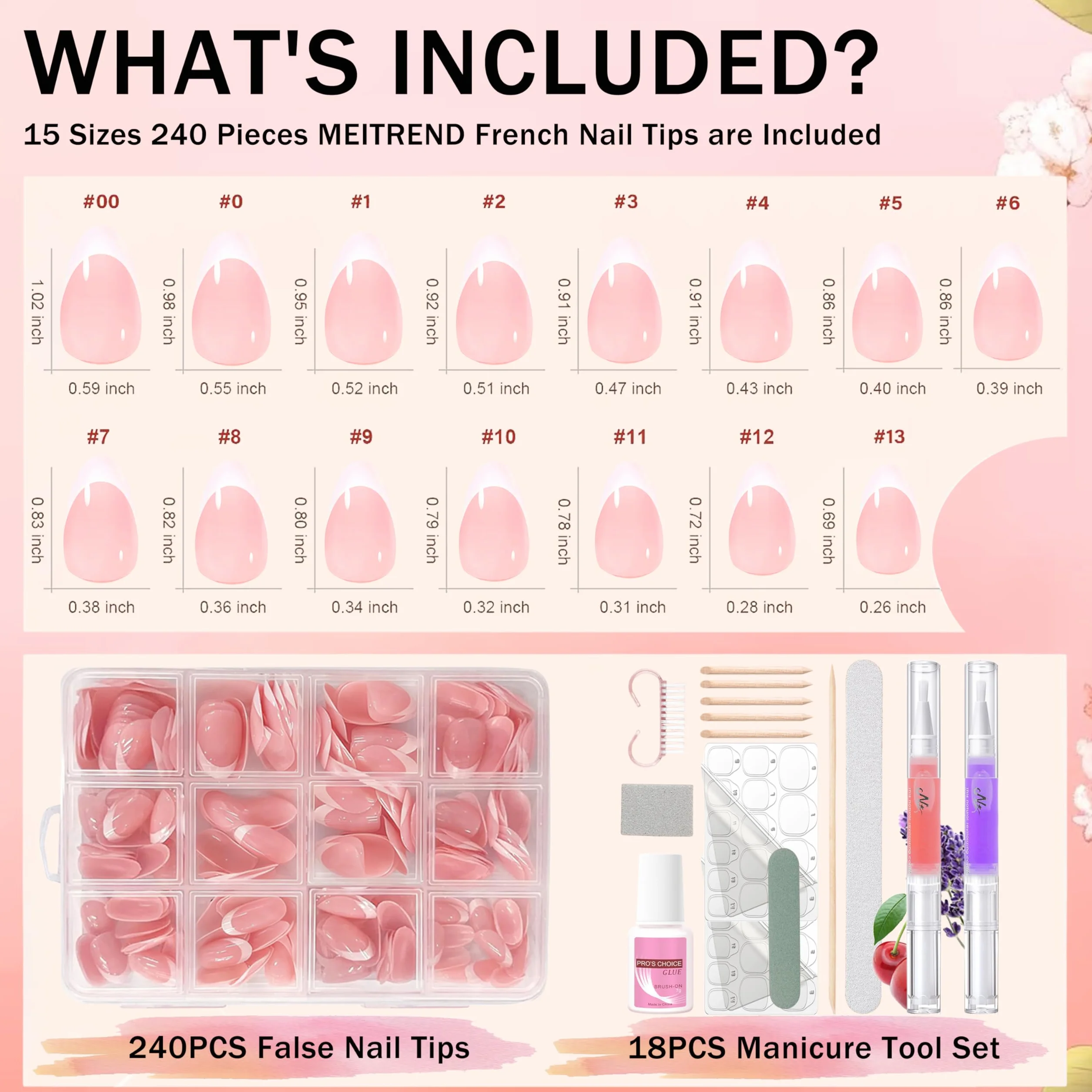 240 sztuk sztucznych paznokci do naklejenia, migdałowe, francuskie, krótkie, sztuczne paznokcie, zestaw z 2 pisakami do paznokci – Full Cover Fake Nail Gel naturalny i przyjemny do paznokci (Almond