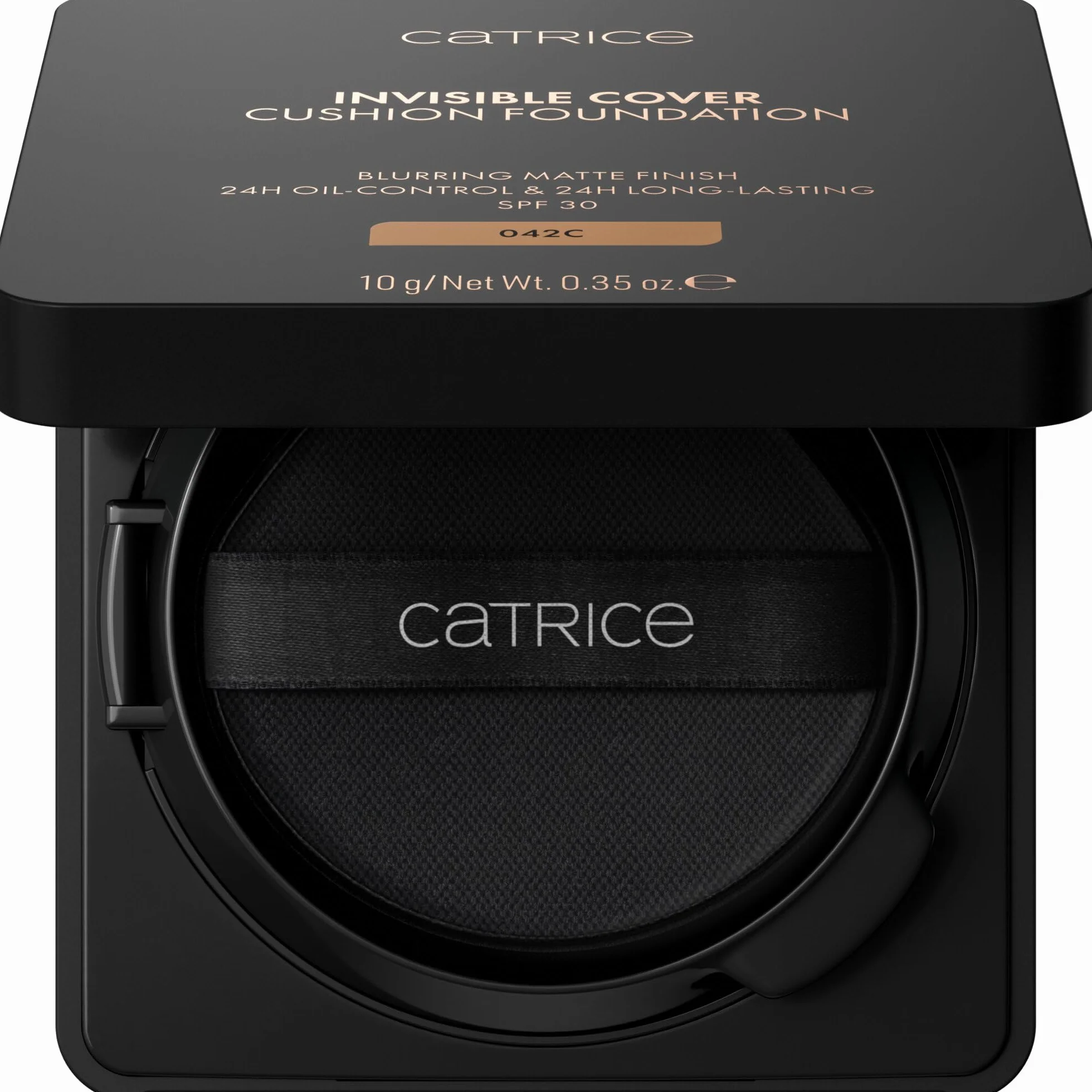 Catrice Podkład w poduszeczce Invisible Cover, długotrwały, matujący, wygładzanie, naturalny, matowy (10g)