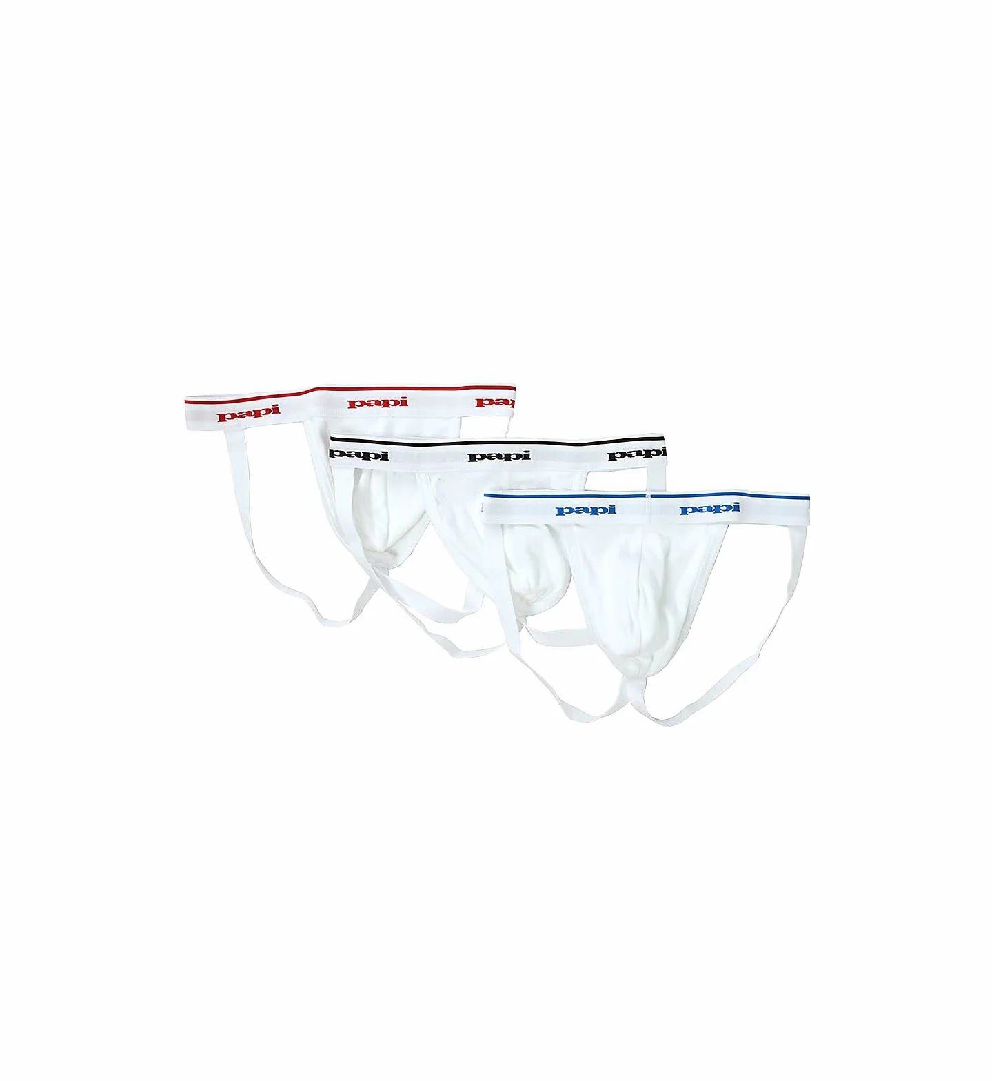 Papi 3 sztuki męski Premium Cheeky Butt-Flaunting Cotton Jock Strap, Pack of 3 Underwear, (3 w zestawie)