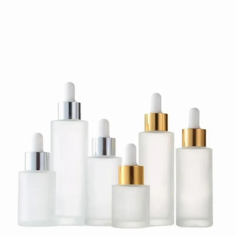 20 szt. 20-35 ml Mrożone szklane butelki z zakraplaczem Cylindryczne puste pojemniki do dozowania cieczy(A Silver White drop,35ml)