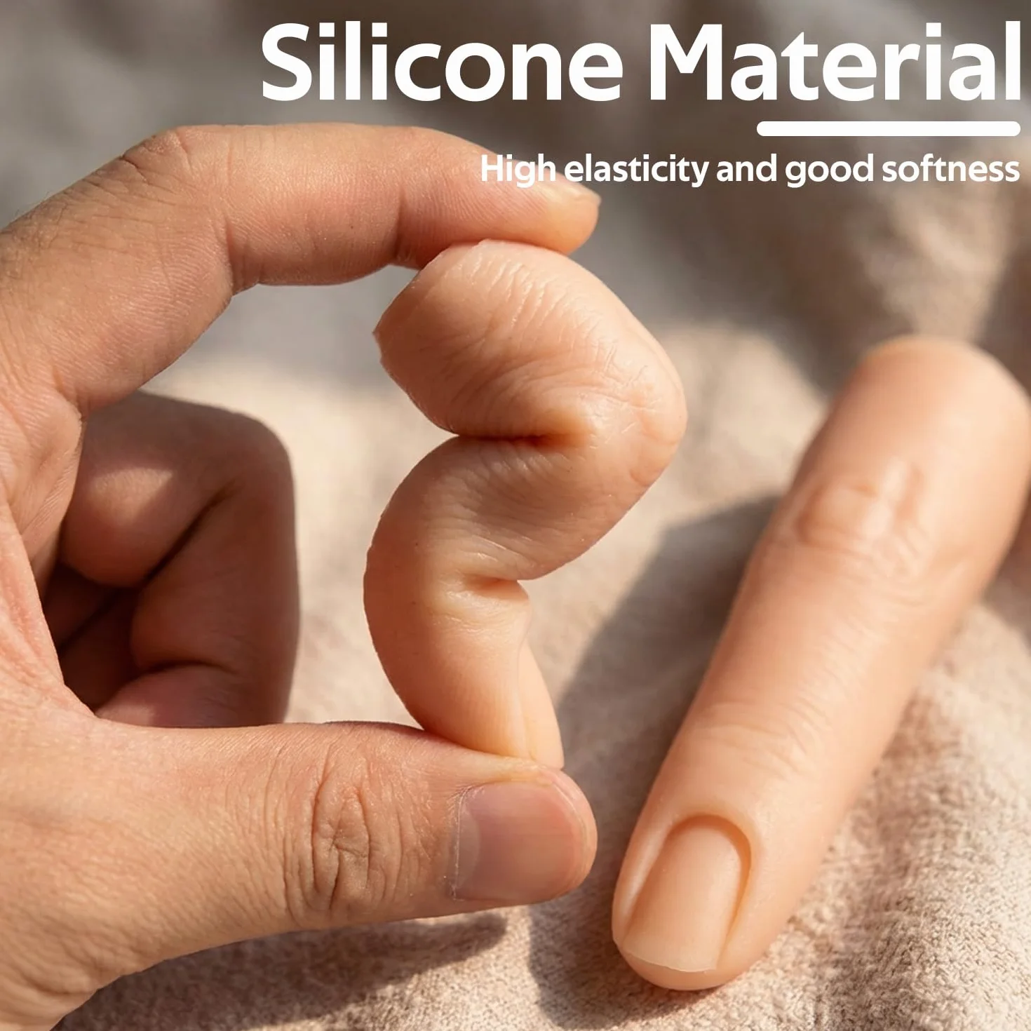 Silikonowe palce do ćwiczeń dłoni, trening paznokci, zginany elastyczny silikonowy model do ćwiczeń palców, silikonowy palec, do paznokci akrylowych, manicure, sztuka, tryb palców, 2 szt., kolor skóry