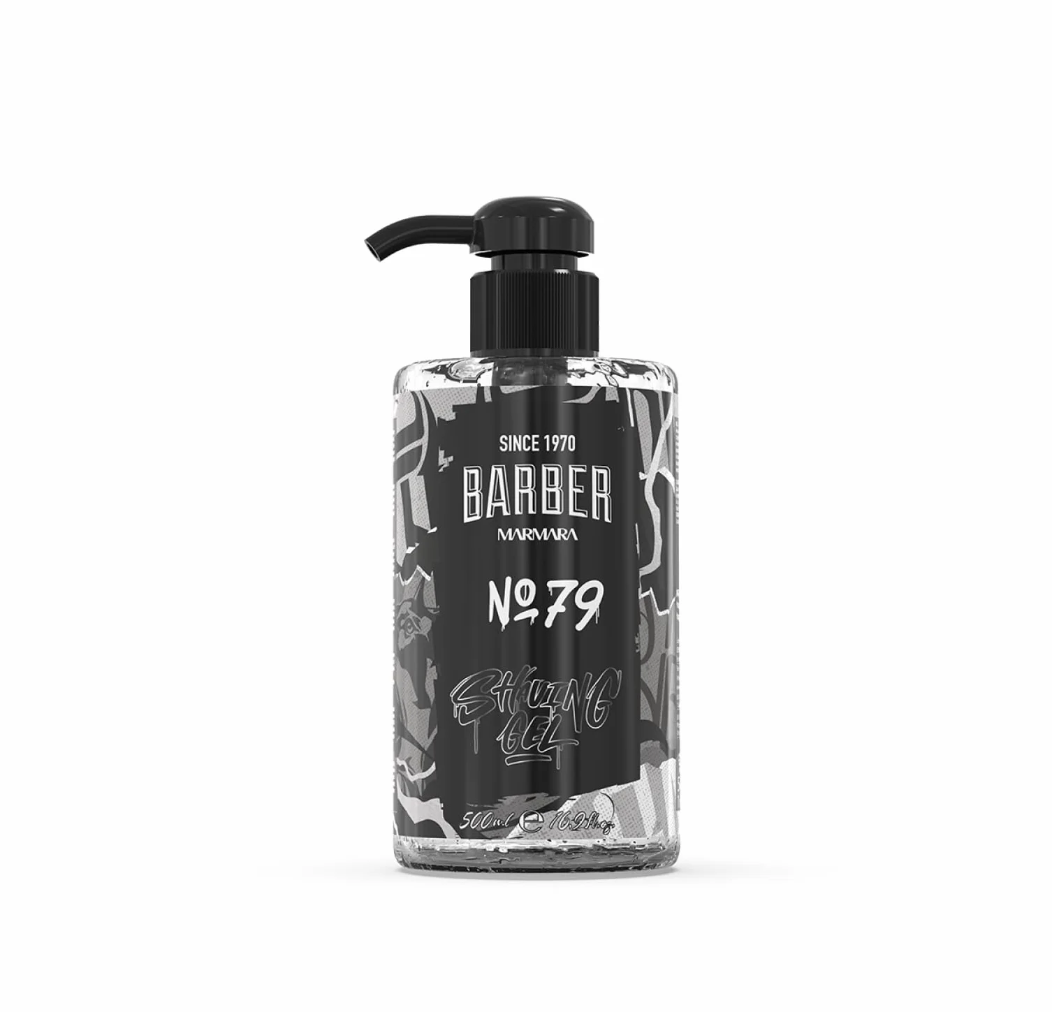 Barber Marmara Żel do golenia nr 79 dla mężczyzn, przezroczysty, bez piany, z pompką, profesjonalna jakość tureckiego barbera, 500ml. Idealny do konturów brody i precyzyjnego golenia.