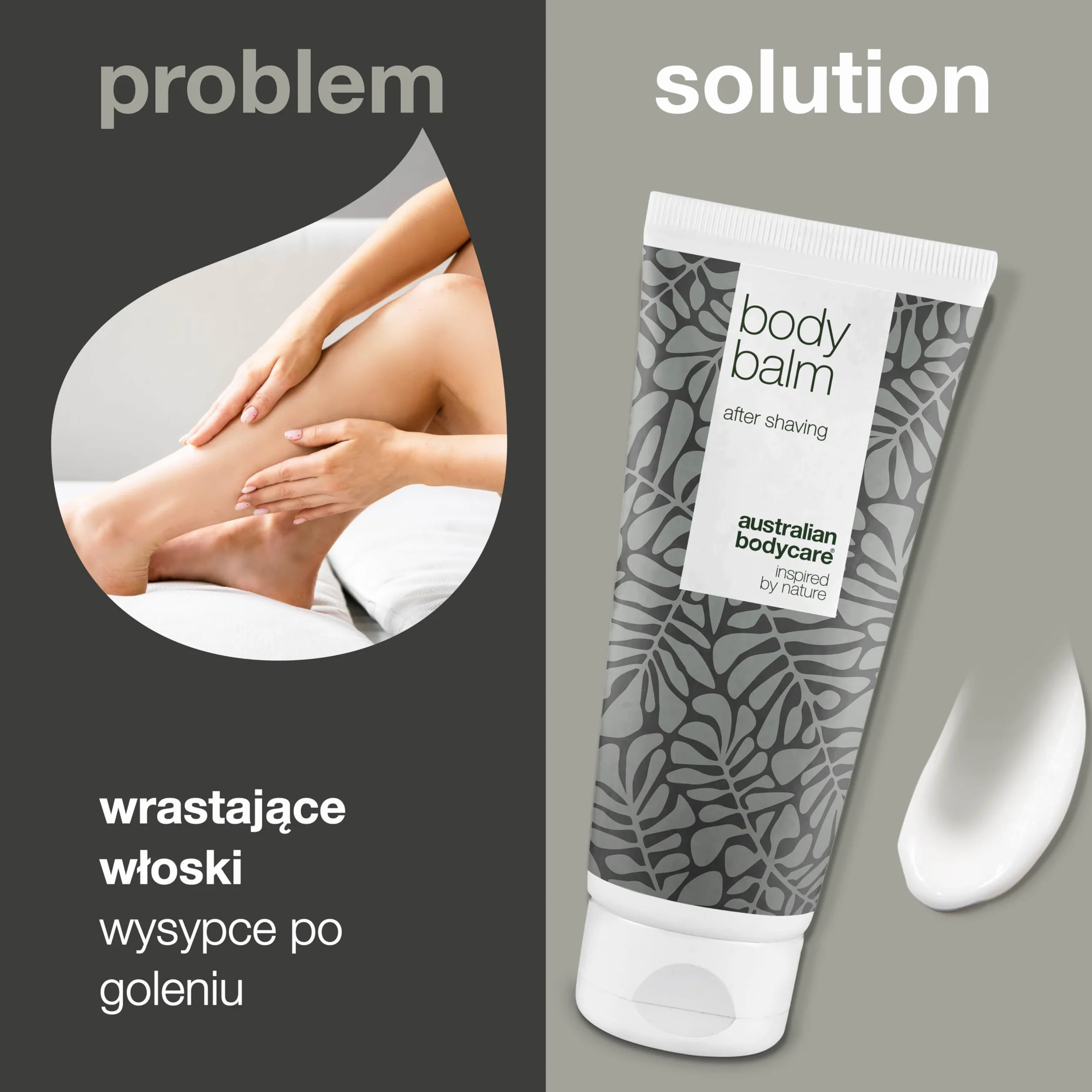 Australian Bodycare Body Balm, 200ml | Pielęgnujący balsam po goleniu na podrażnioną skórę | Z 100% Olejkiem z Drzewa Herbacianego | do pielęgnacji wrastających włosków, guzków i podrażnień skóry
