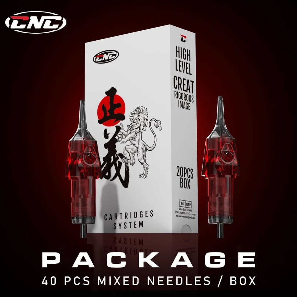 CNC Tatuaż 40 szt. Wkłady do tatuażu jednorazowe mieszane igły #10 Bugpin Round Liner 3RL 5RL 7RL 9RL 7RS 9RS 9RS Okrągły Shader Tattoo Needle Cartridge 0,35 mm EN04X-40KIT-F