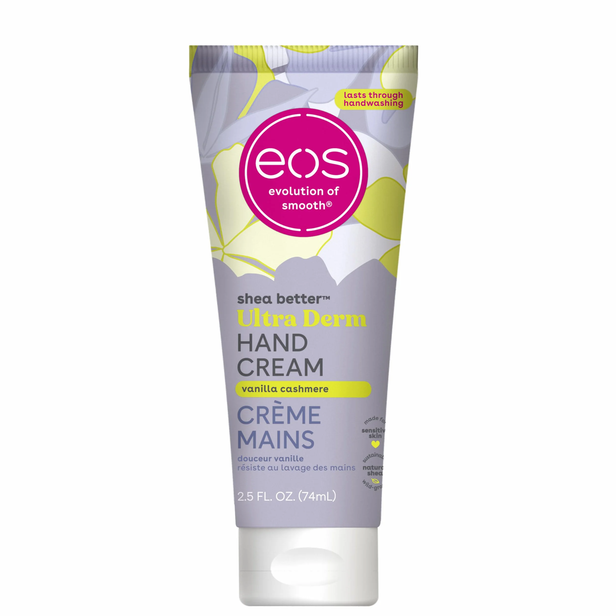 eos Shea Better krem do rąk, waniliowy kaszmir, naturalne masło shea, 24HR nawilżenie, 74 ml