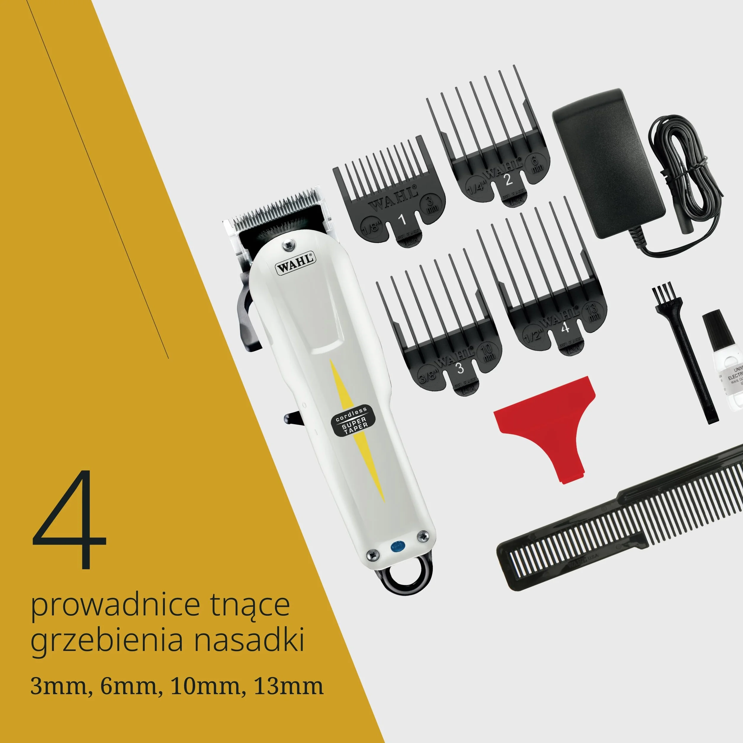 Wahl Cordless Super Taper - Professional Mains Hair Clipper - do usuwania masowego i zwężania się, czarno -białe