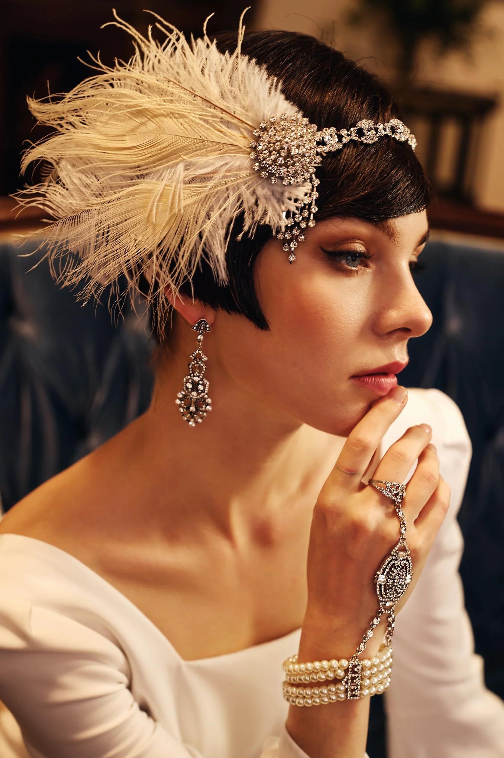 BABEYOND Kolczyki w stylu vintage z lat 20. XX wieku – zwisające kolczyki w stylu art deco na kostium Gatsby, imprezę i ślub w stylu lat 20