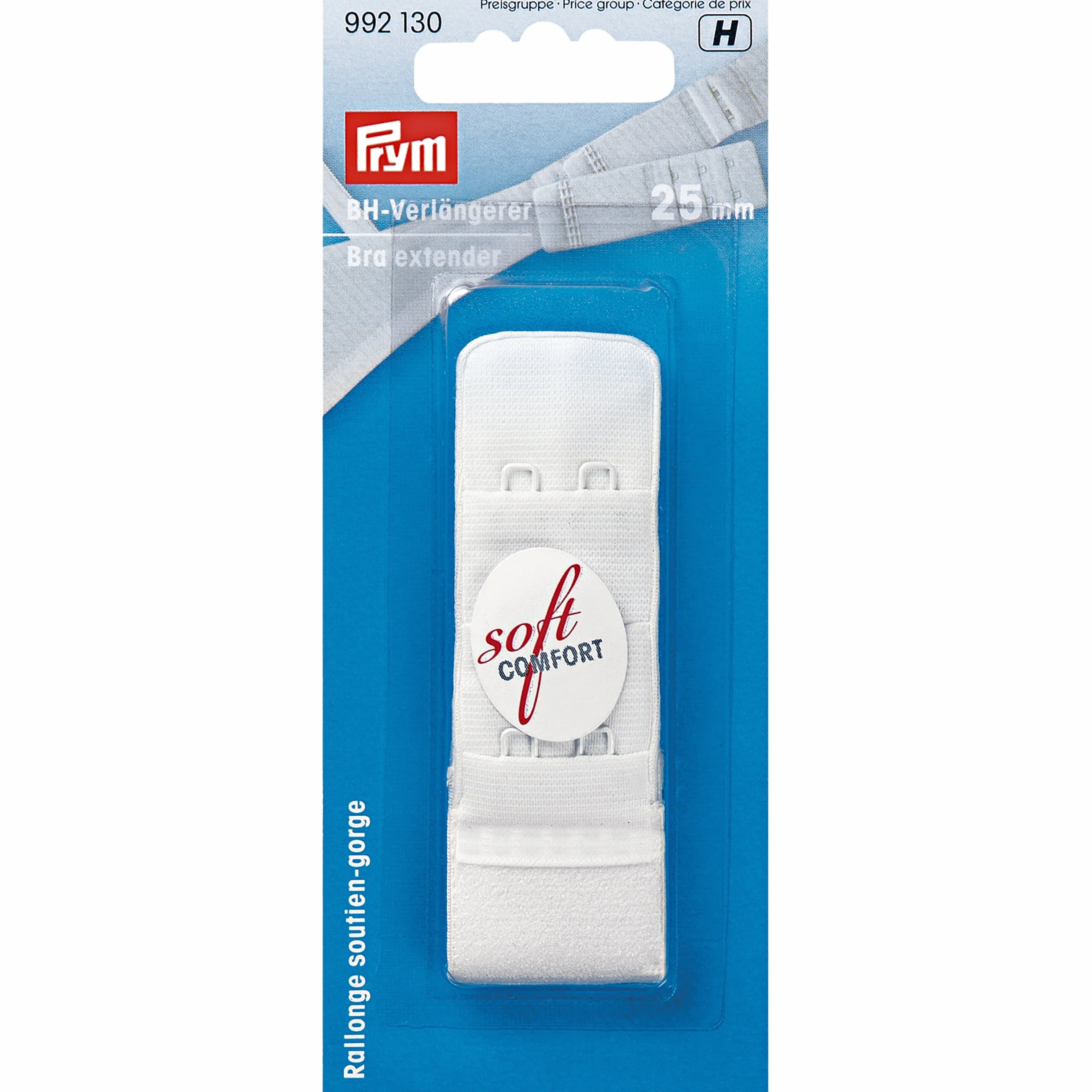 Prym 992130 3 x 2 haczyki białe, 32% bawełna, przedłużacz biustonosza czarny 25 mm, 1 sztuka (1 opakowanie)