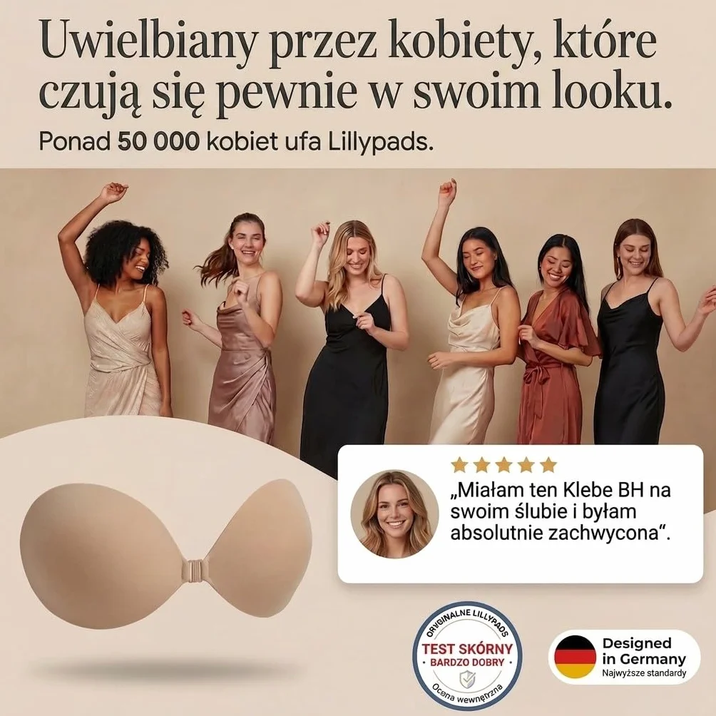 Klejony biustonosz Push Up – oryginalny – 100 dni testowania – wysokiej jakości biustonosz – nadaje się do prania i wielokrotnego użytku – beżowy